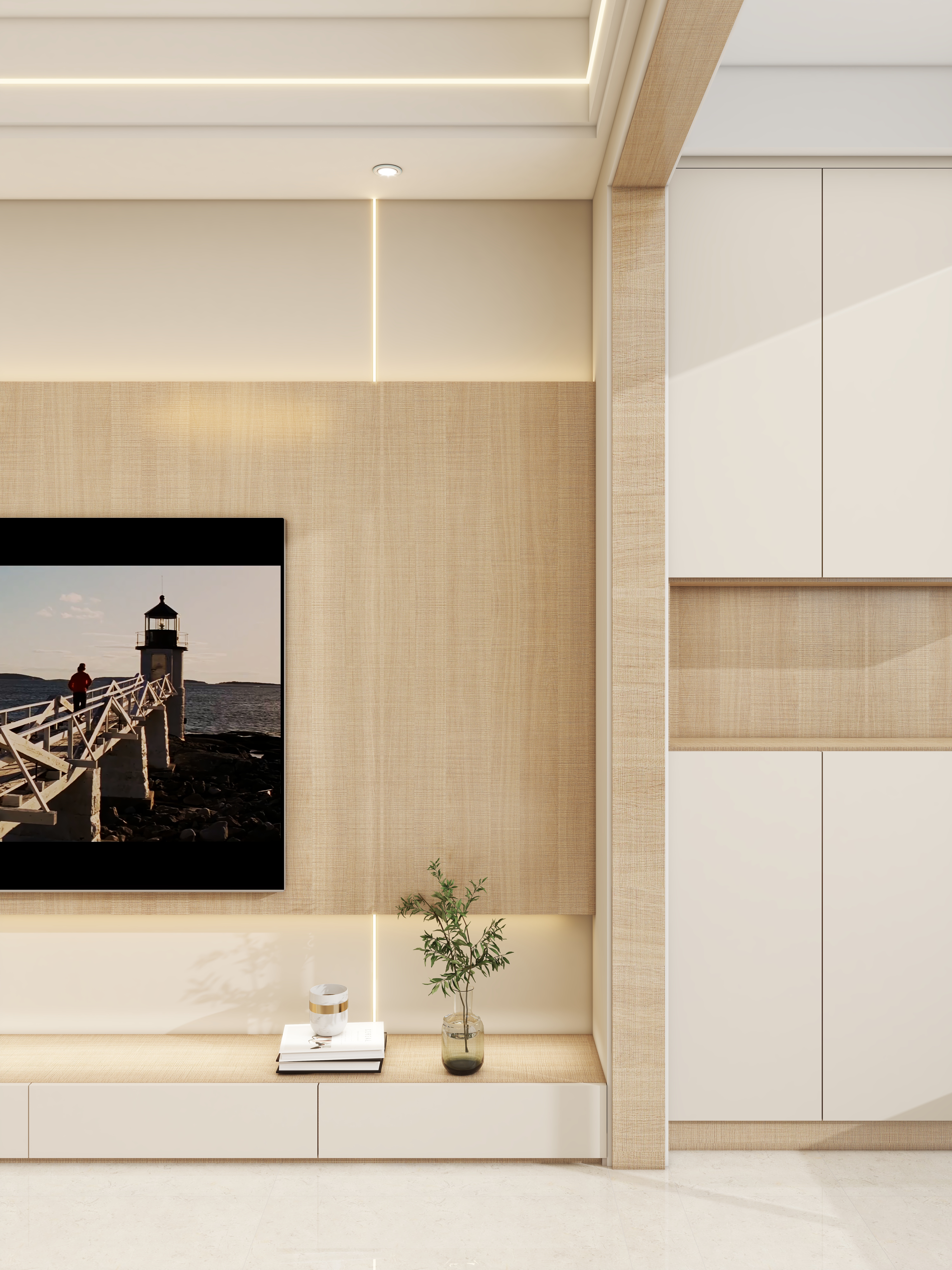 壹诺设计工作室-98㎡3室-原木风 装修效果图