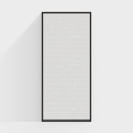 Modern Fabric-Patterned Glass Partition 3D Model in Black