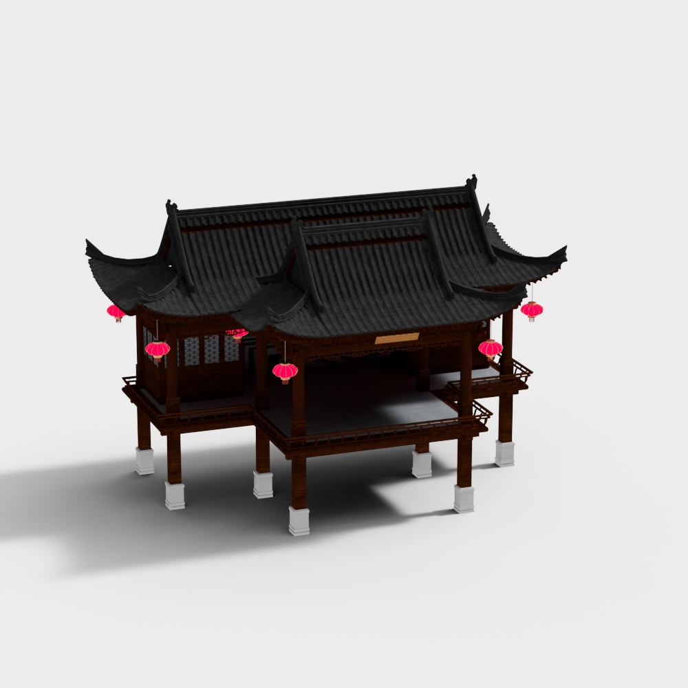 现代郊区别墅3D模型