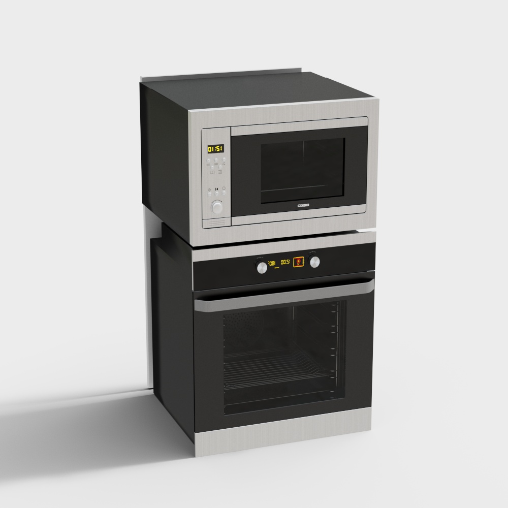 现代样板房厨房电器组合3D模型