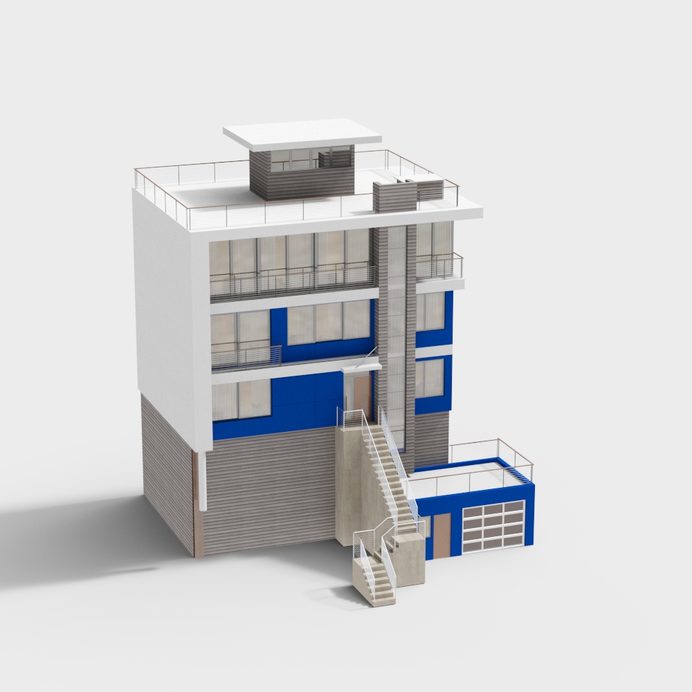 现代郊区别墅3D模型