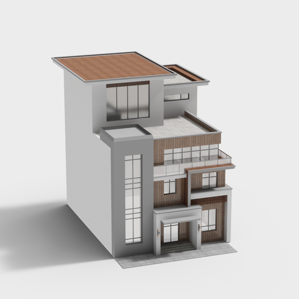 现代郊区别墅3D模型