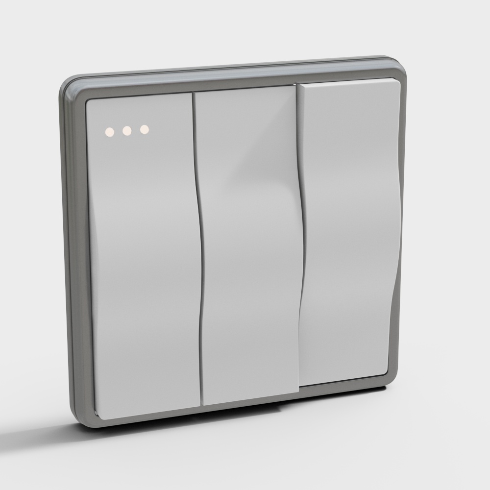 现代客厅开关插排3D模型