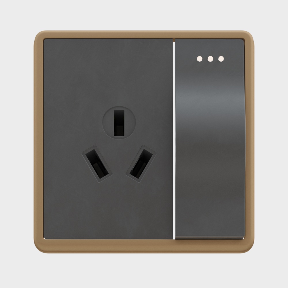 现代客厅开关插排3D模型