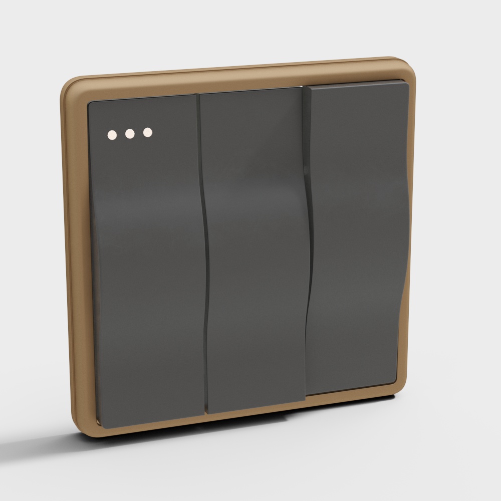 现代客厅开关插排3D模型