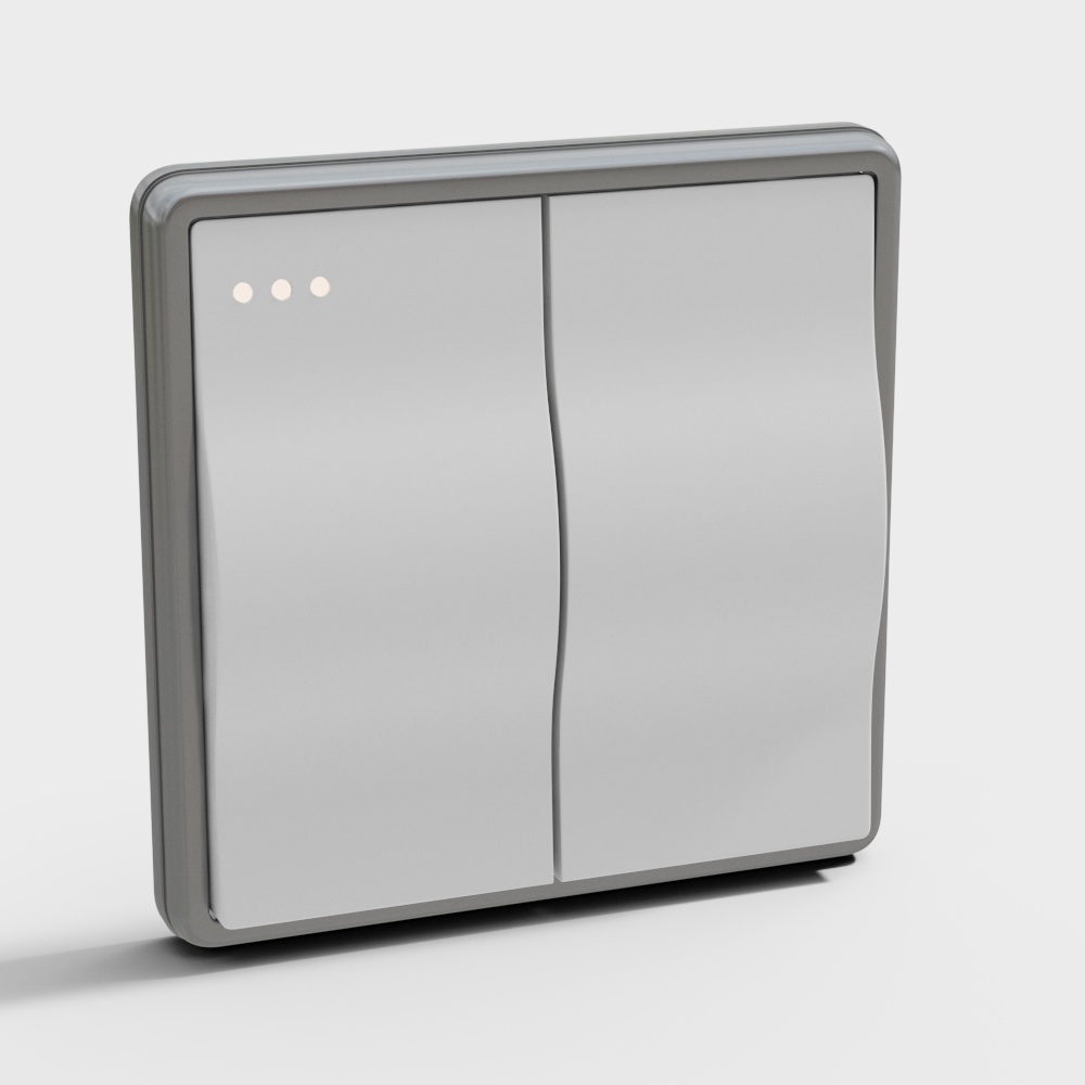 现代客厅开关插排3D模型