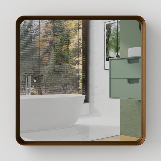 Modern square bathroom mirror