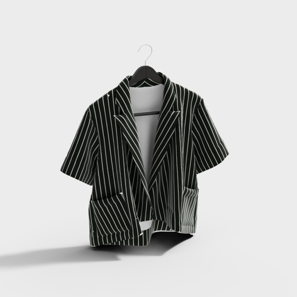 现代服装店条纹短袖衫3D模型