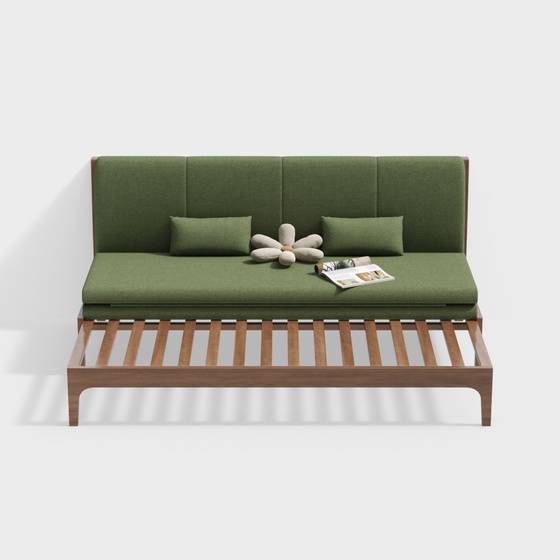 Nordic green small fresh sofa bed