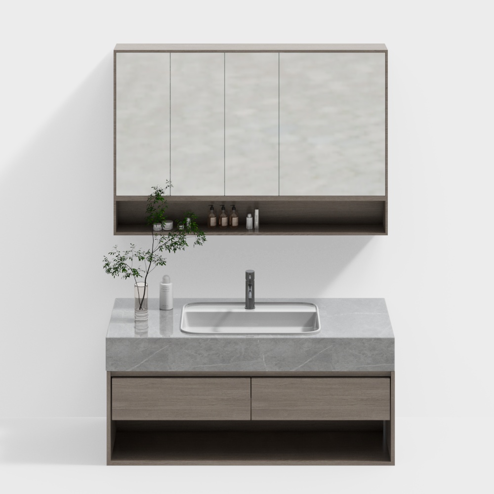 现代简约浴室柜3D模型