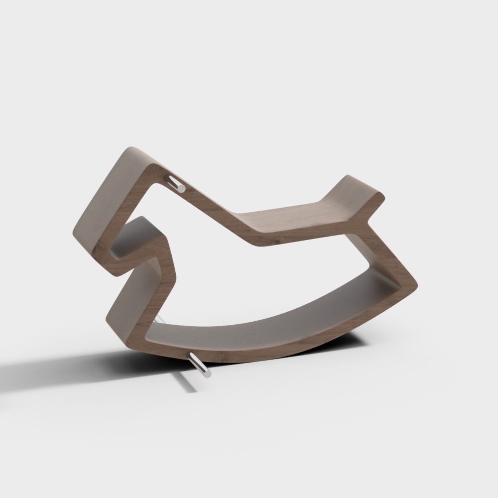 现代儿童木马实木摇椅3D模型