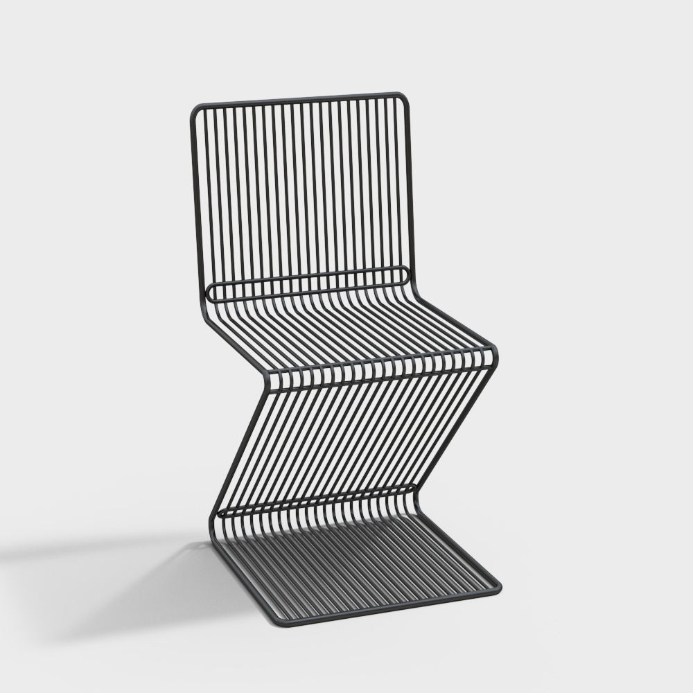 中古风铁艺靠背椅3D模型
