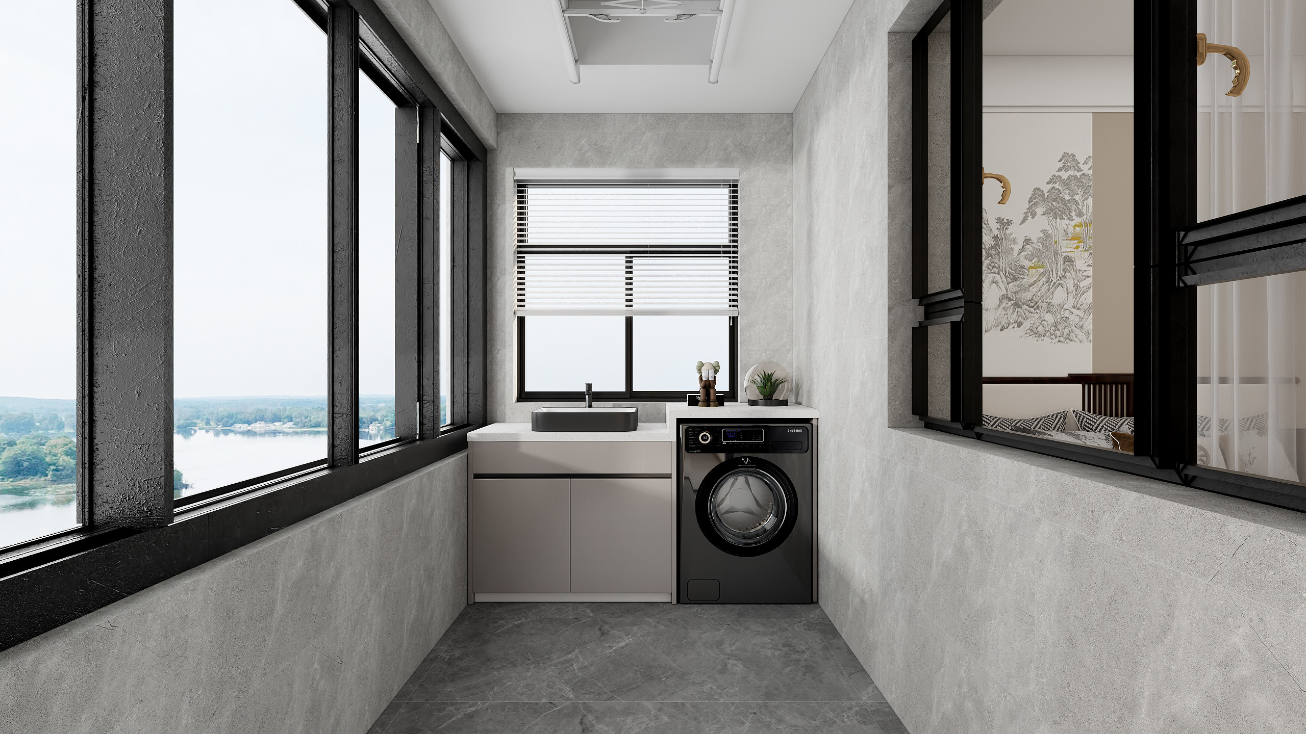 李青越-103方新中式三居室装修效果图