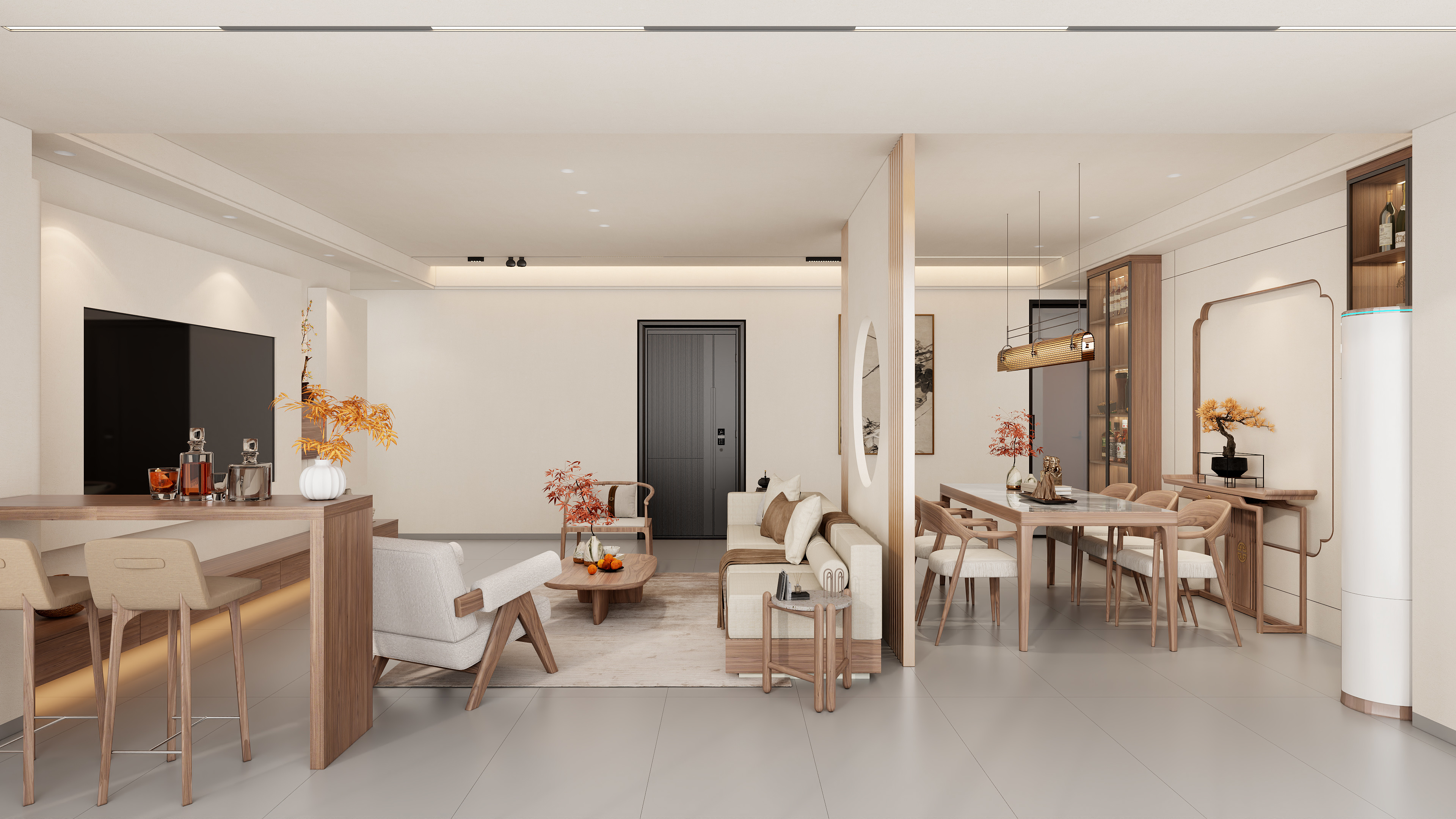 双木空间设计-新中式--客餐厅-装修设计方案