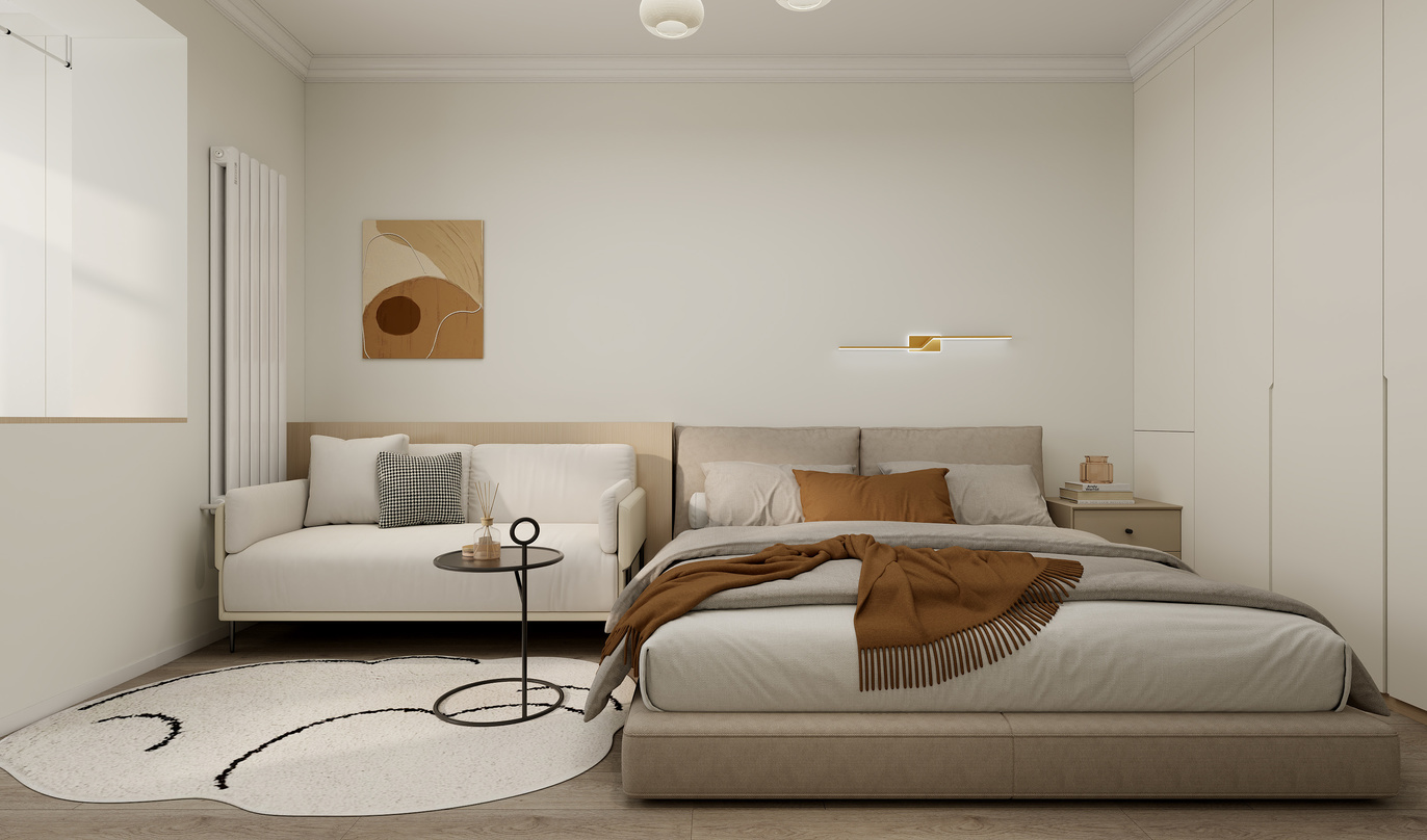 李青越-70平方现代简约两居室装修效果图