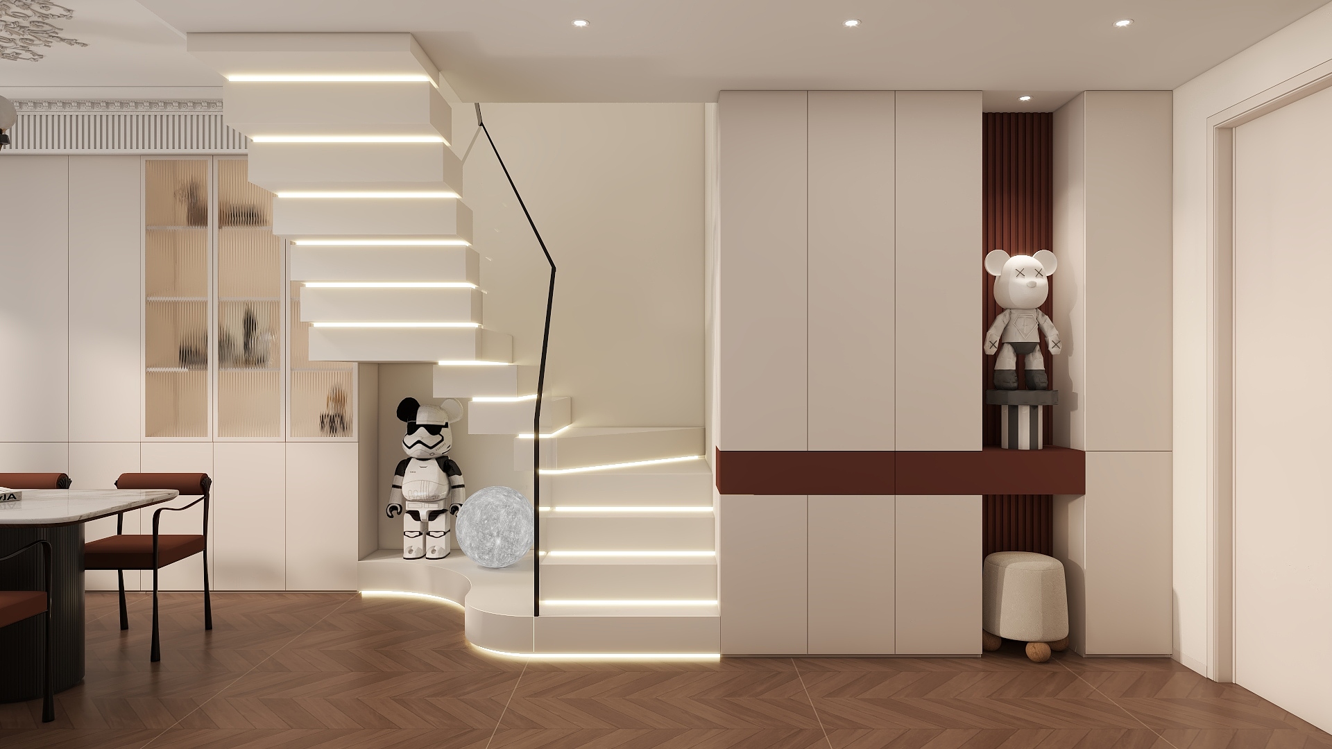 李青越-148方轻法式复式装修效果图