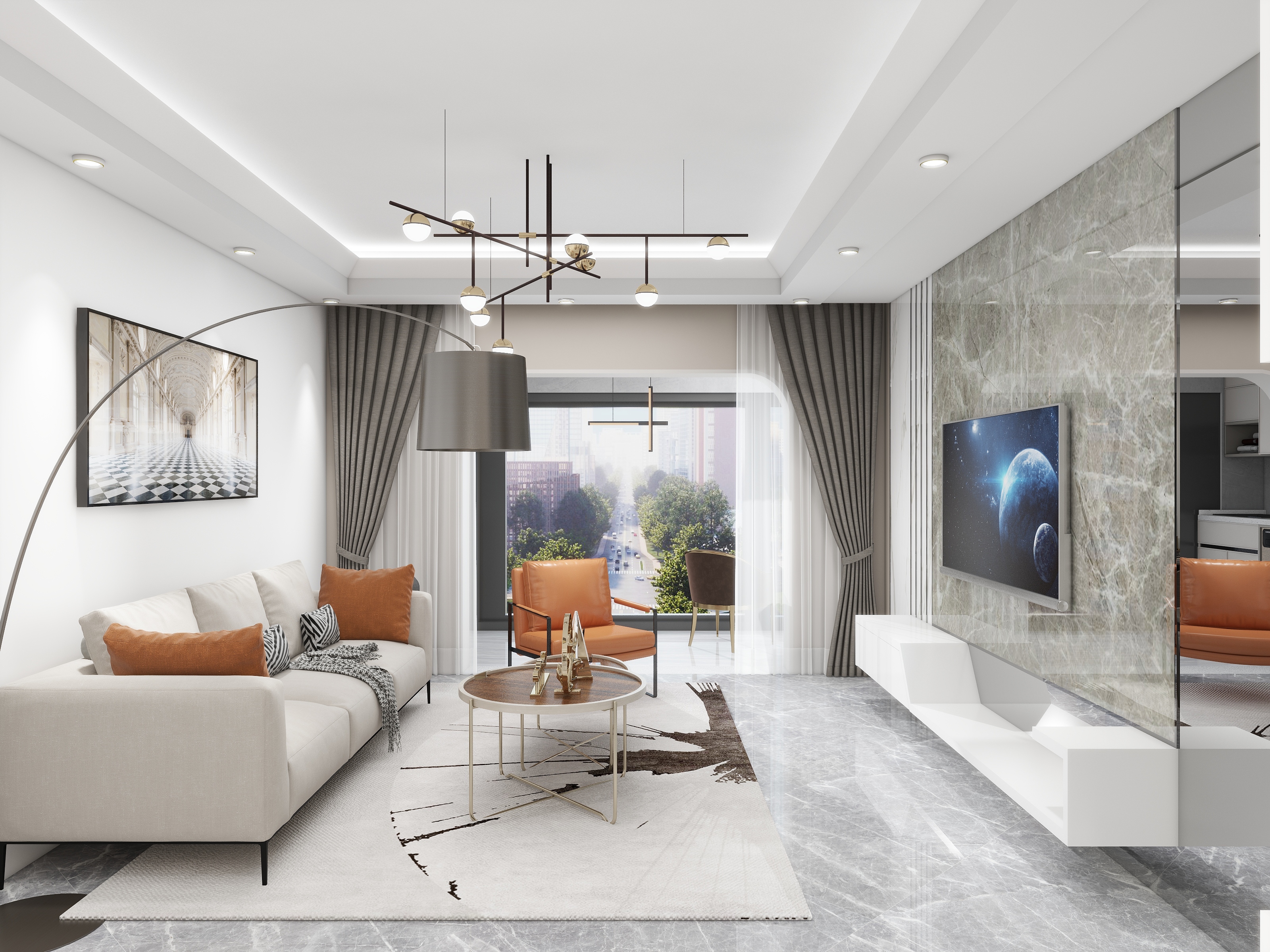 致娴小筑-美的云筑现代简约108㎡3室-装修设计方案