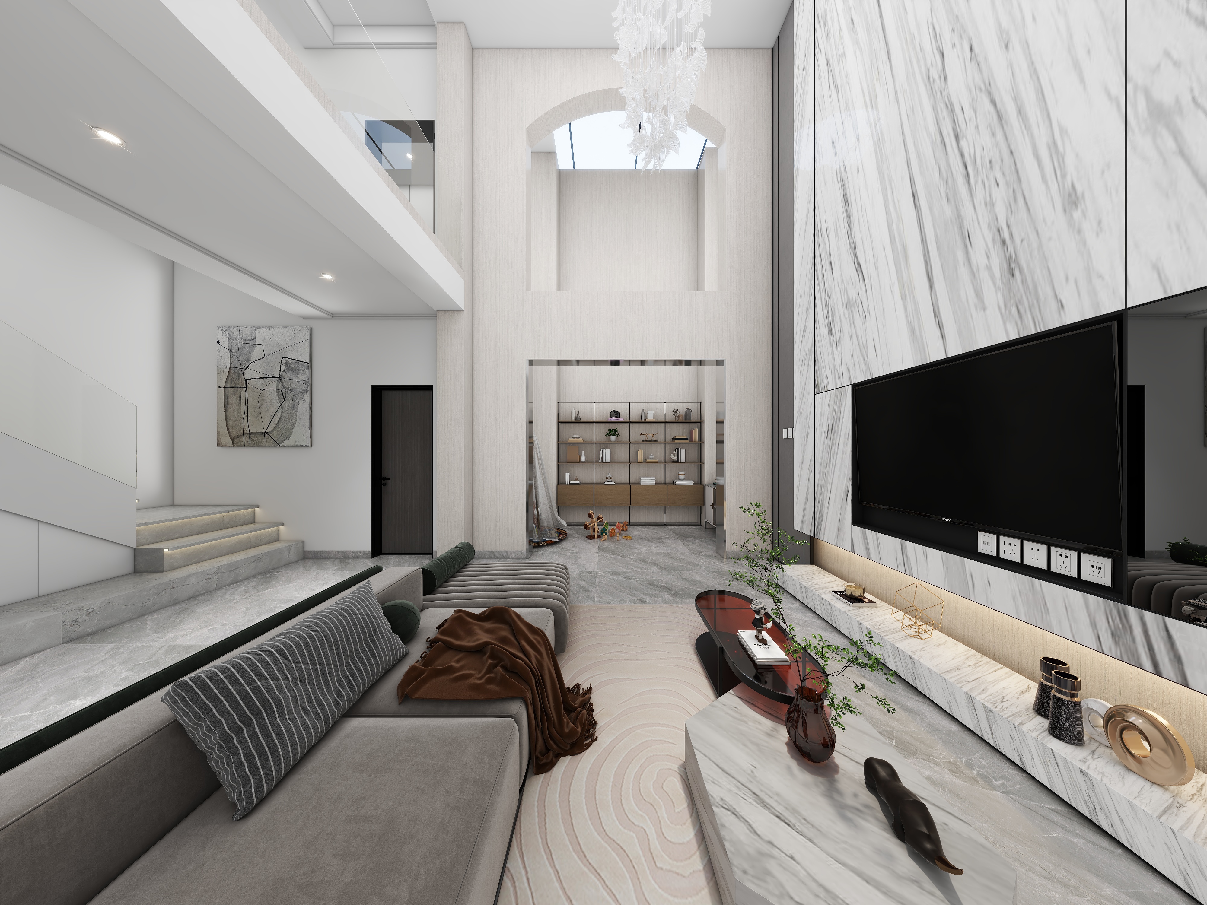 成都叠度设计-309㎡5层别墅-现代简约《山不让尘，川不辞盈》-装修设计方案