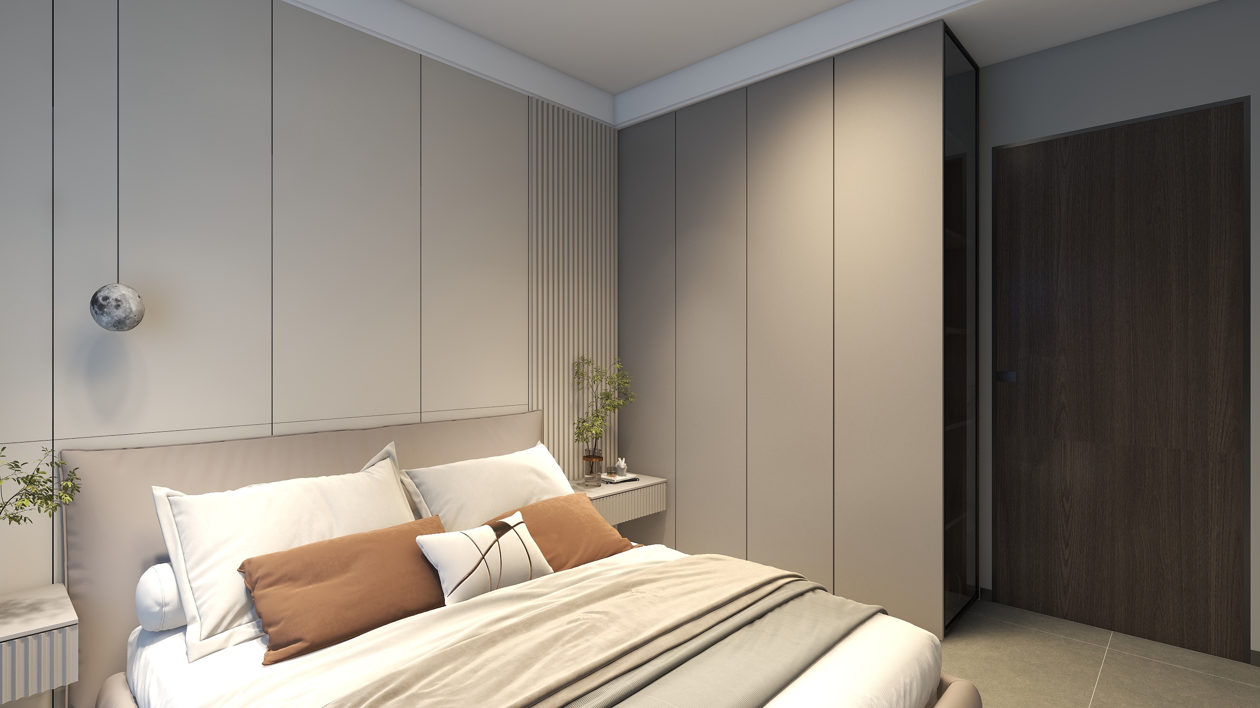 王敏-顶秀山居现代简约103㎡3室装修效果图