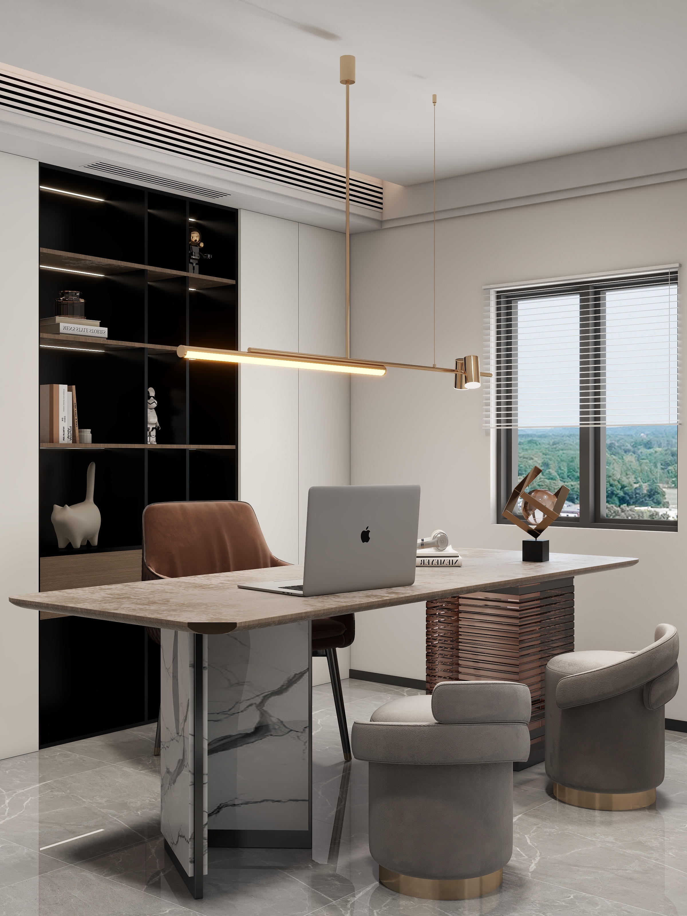 邓显俞-【轻奢风】闲林山水300m²别墅装修效果图