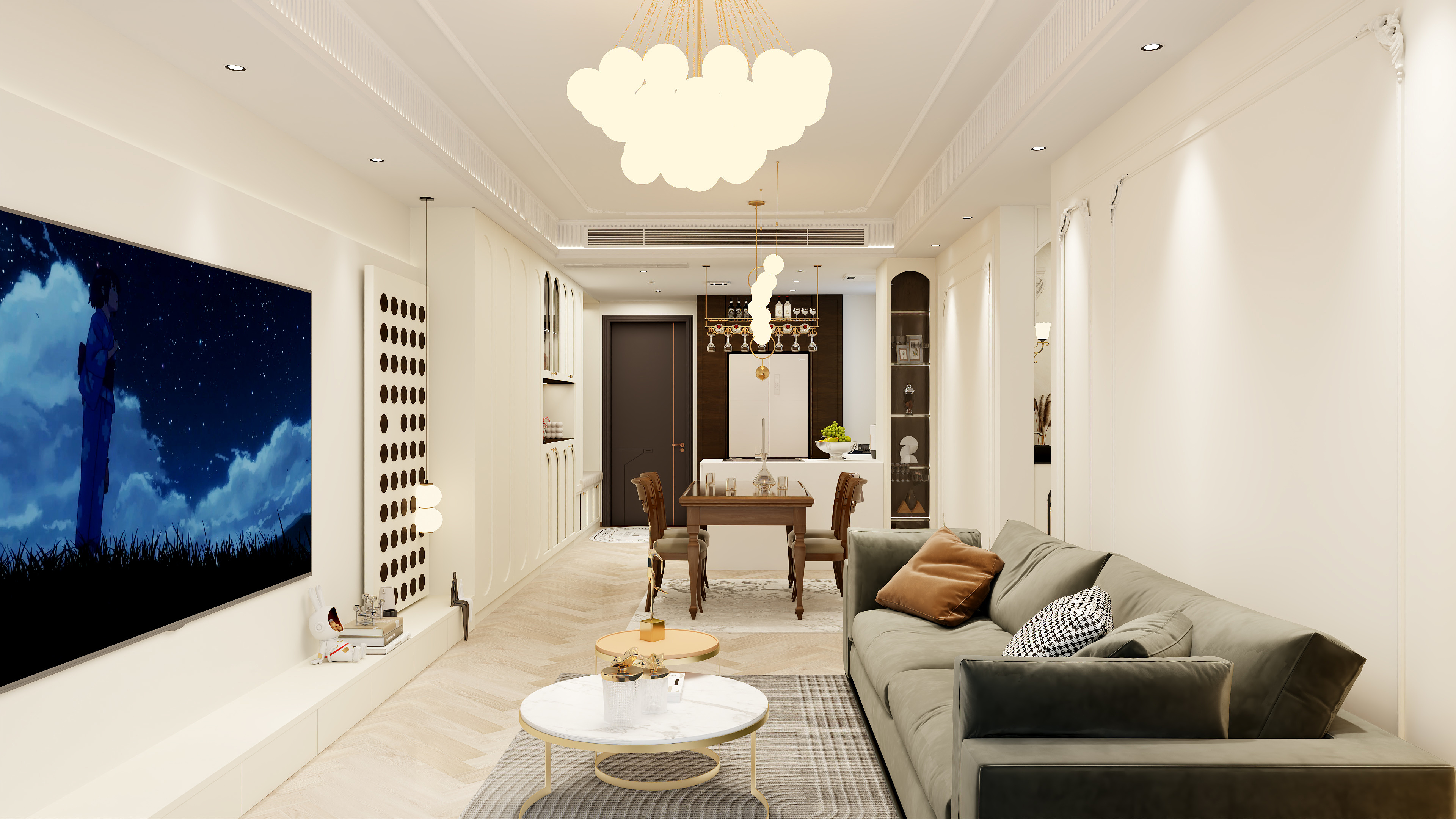 金地室内装饰-美式复古大名府3室-装修设计方案