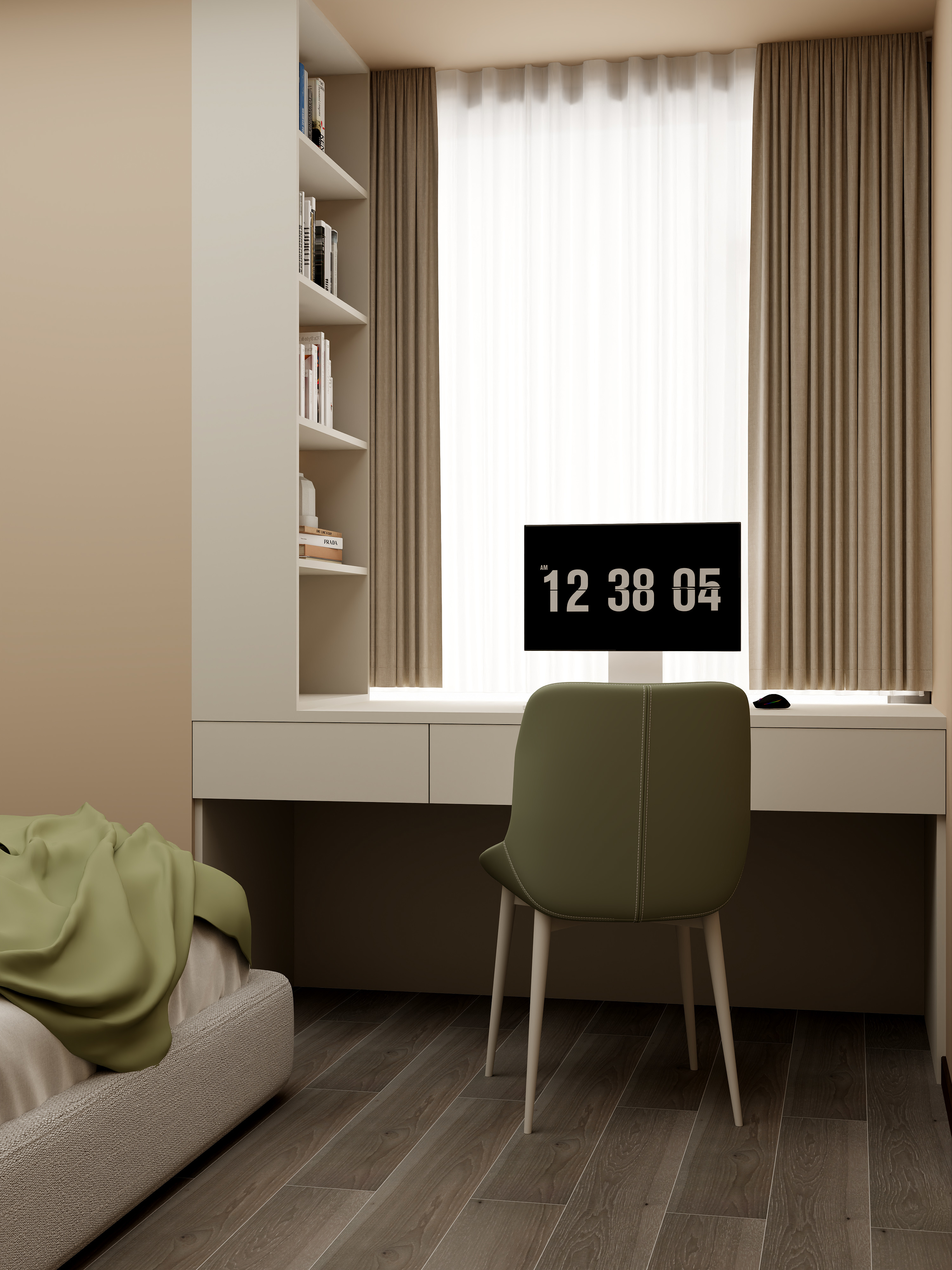 壹诺设计工作室-94㎡3室-奶油风 装修效果图