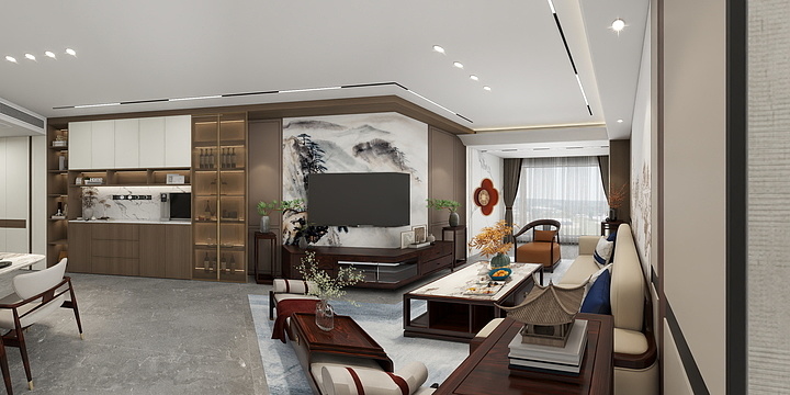 -黑白坊--御龙天地​-新中式--装修设计方案