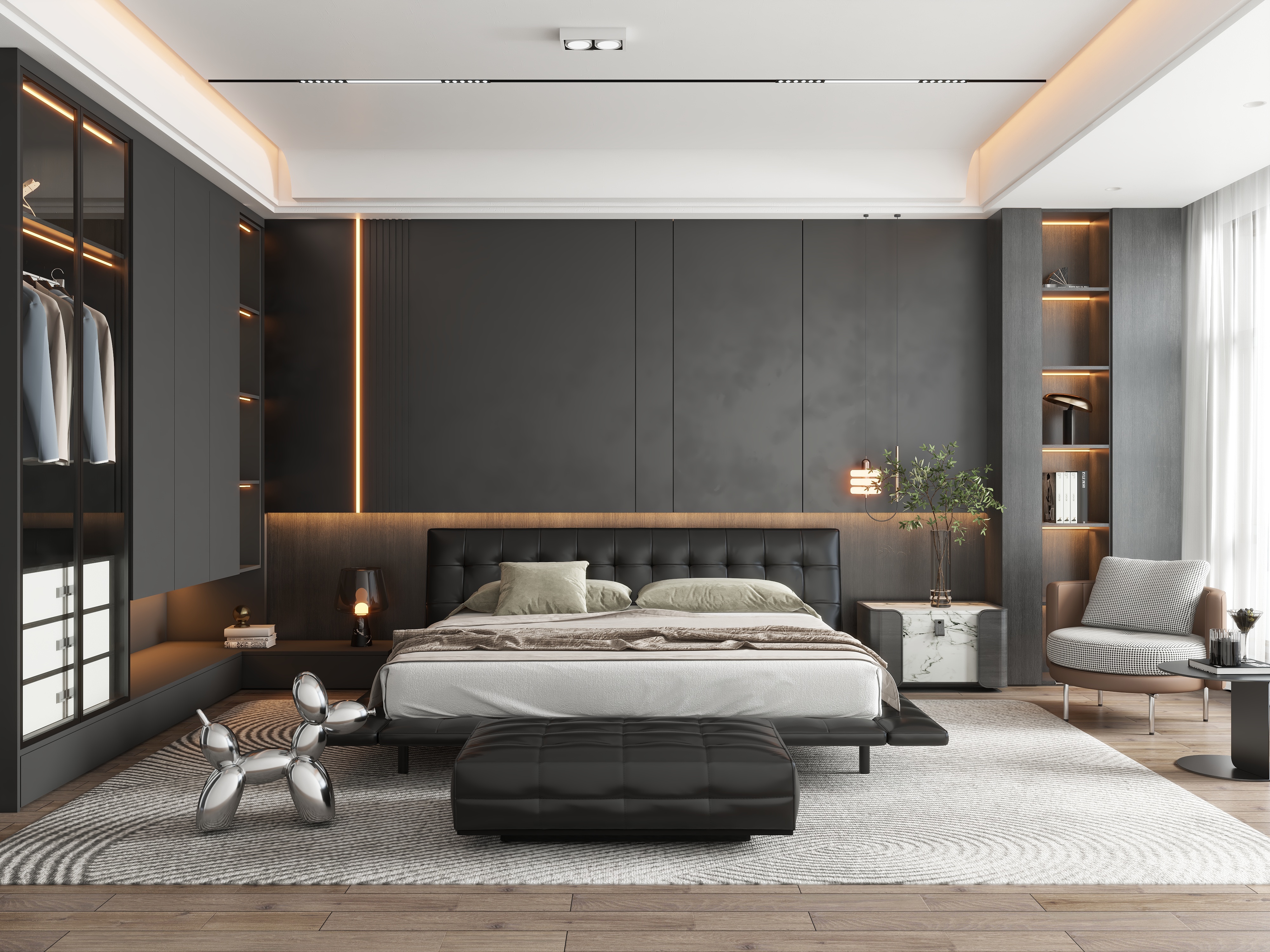 A-昭阳-暗黑风格卧室-装修设计方案