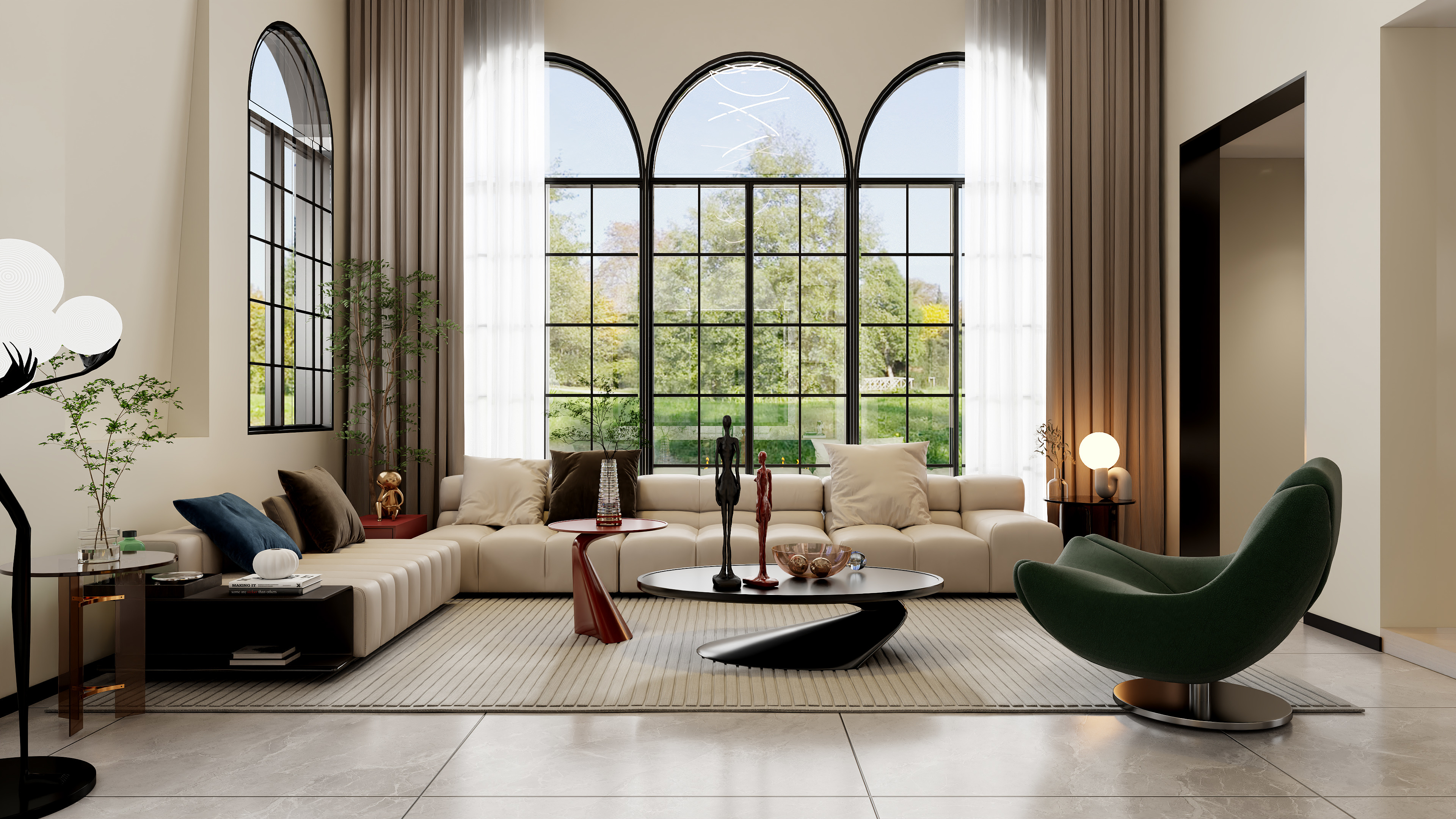 龙珠设计-现代别墅 228㎡4室装修效果图