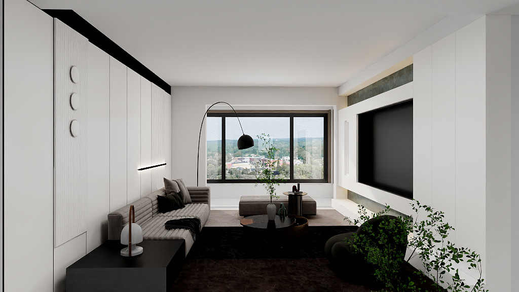 无则-安泊尔·中央公园-极简黑白灰-装修设计方案