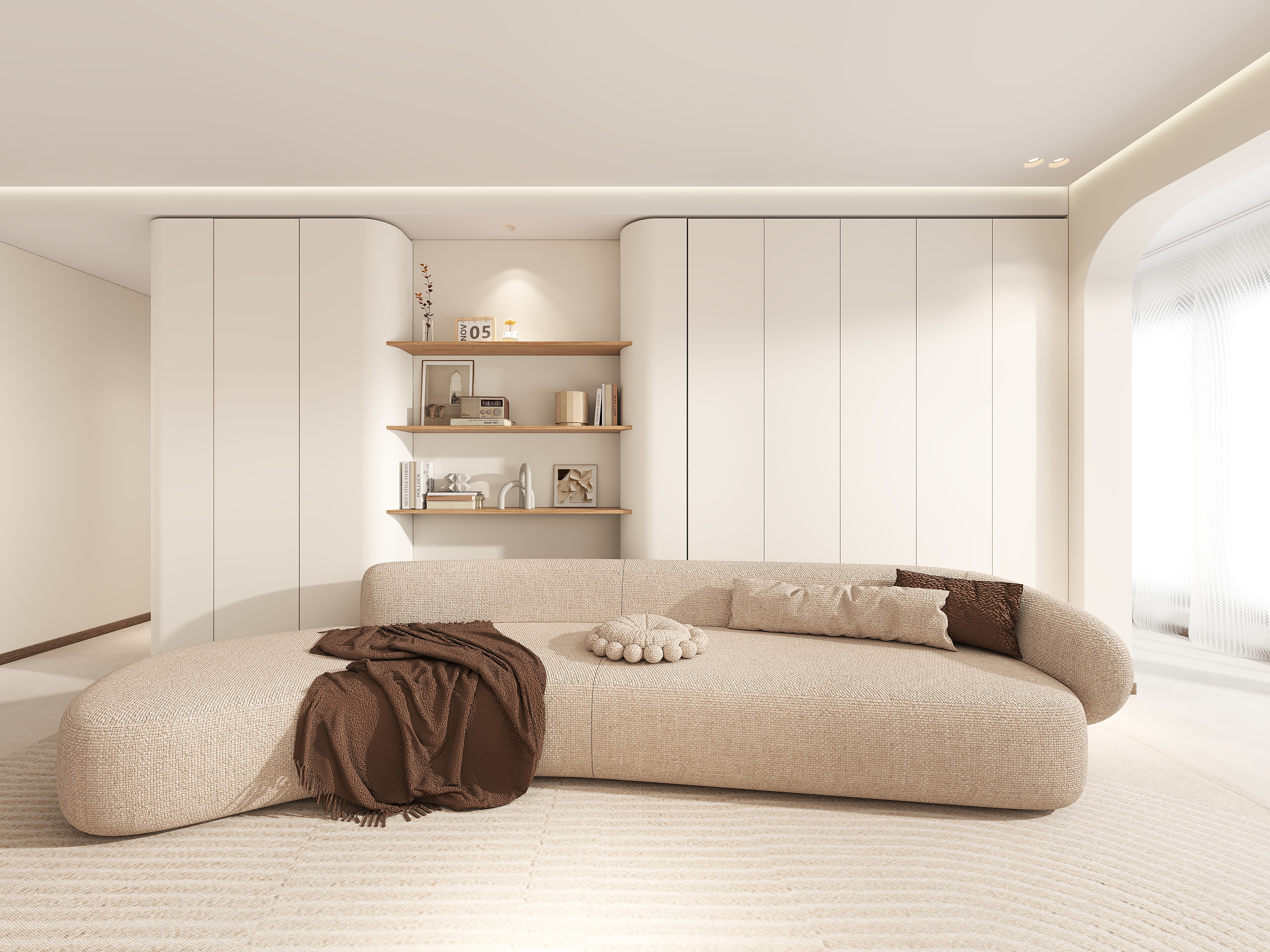 蜘蛛侦探001-原木奶油风--140㎡4室装修效果图