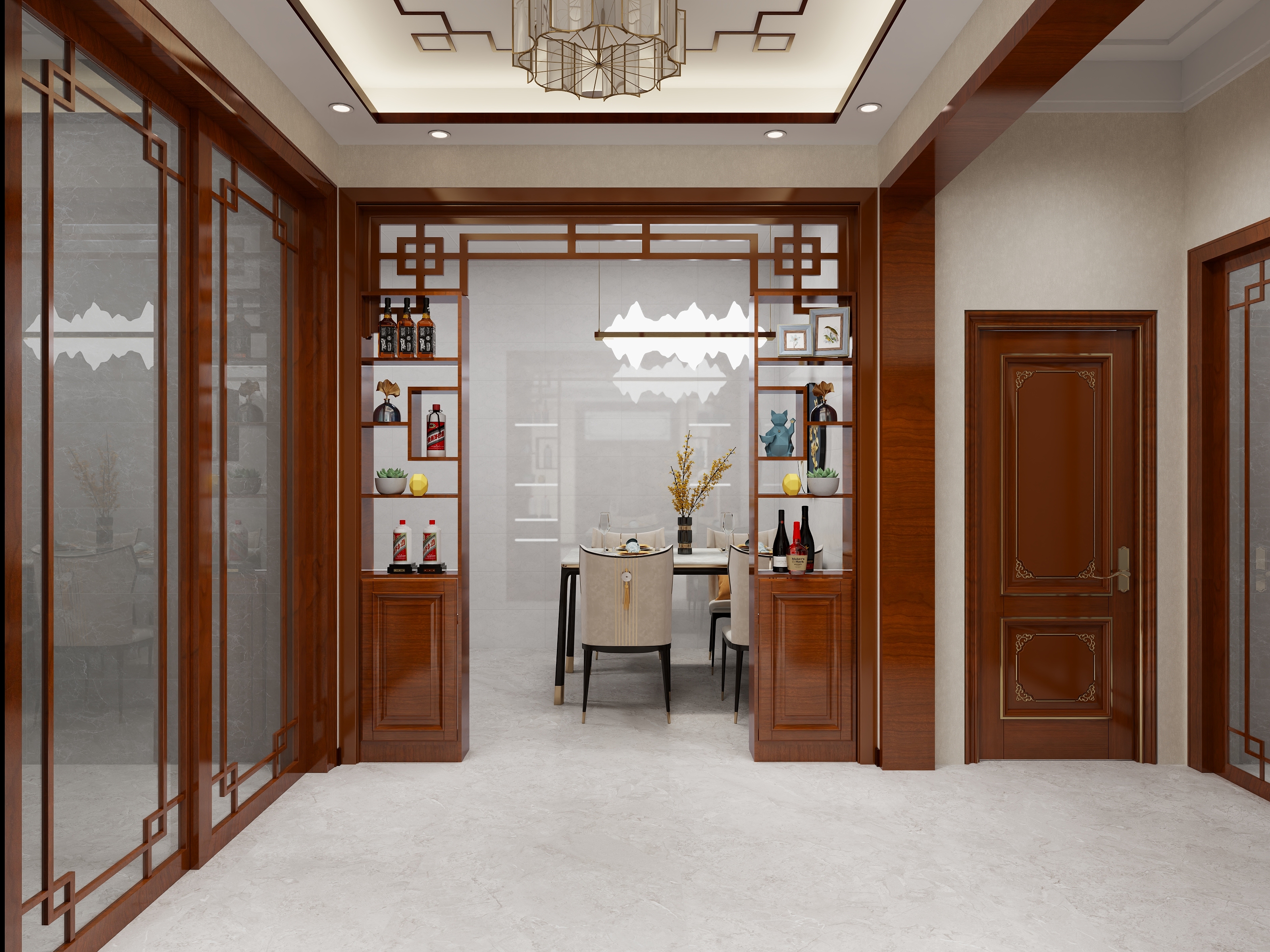 书凡设计--永和装饰-新中式111㎡1室-装修设计方案