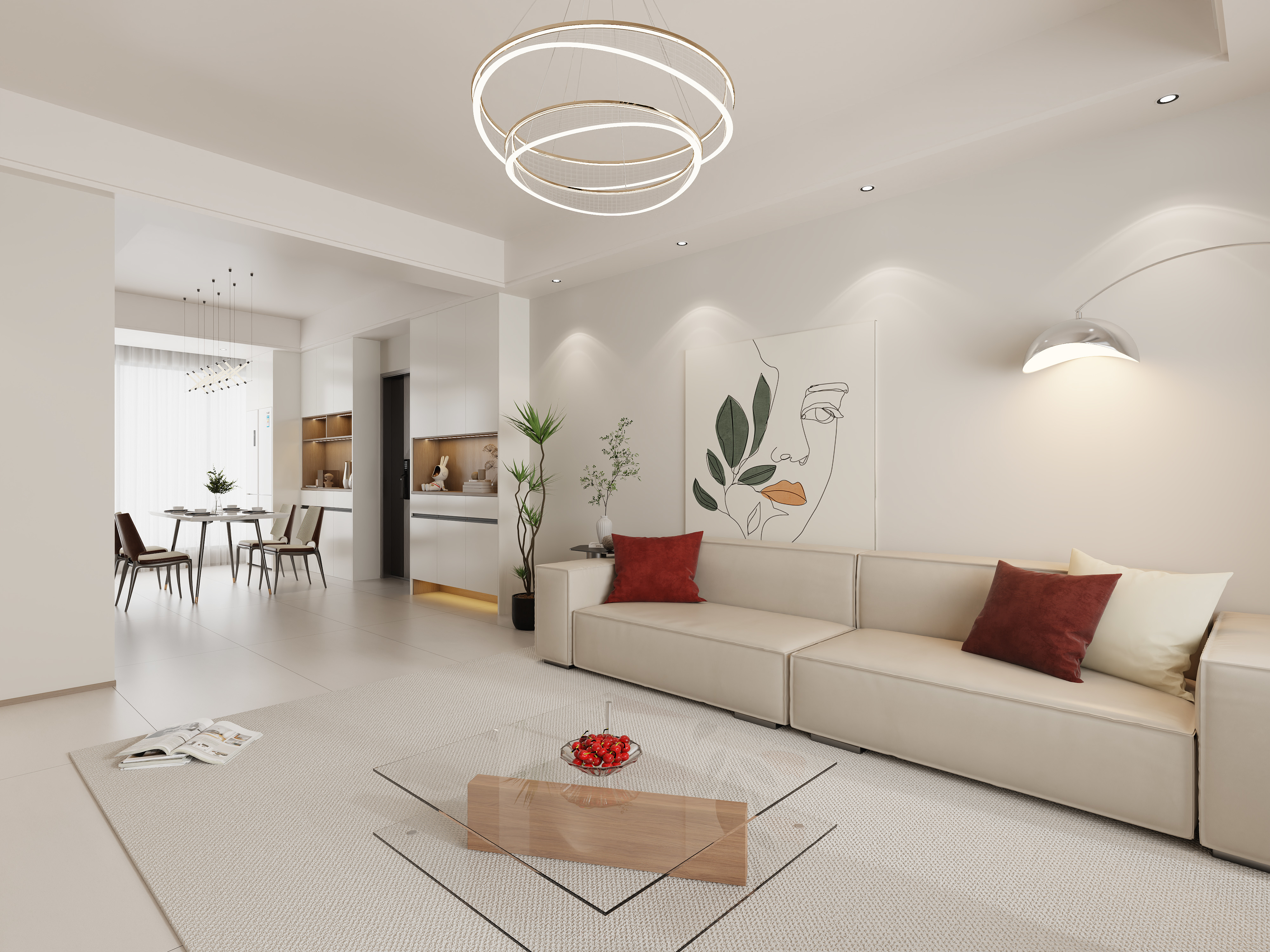 不ai画图-现代简约121㎡3室装修效果图