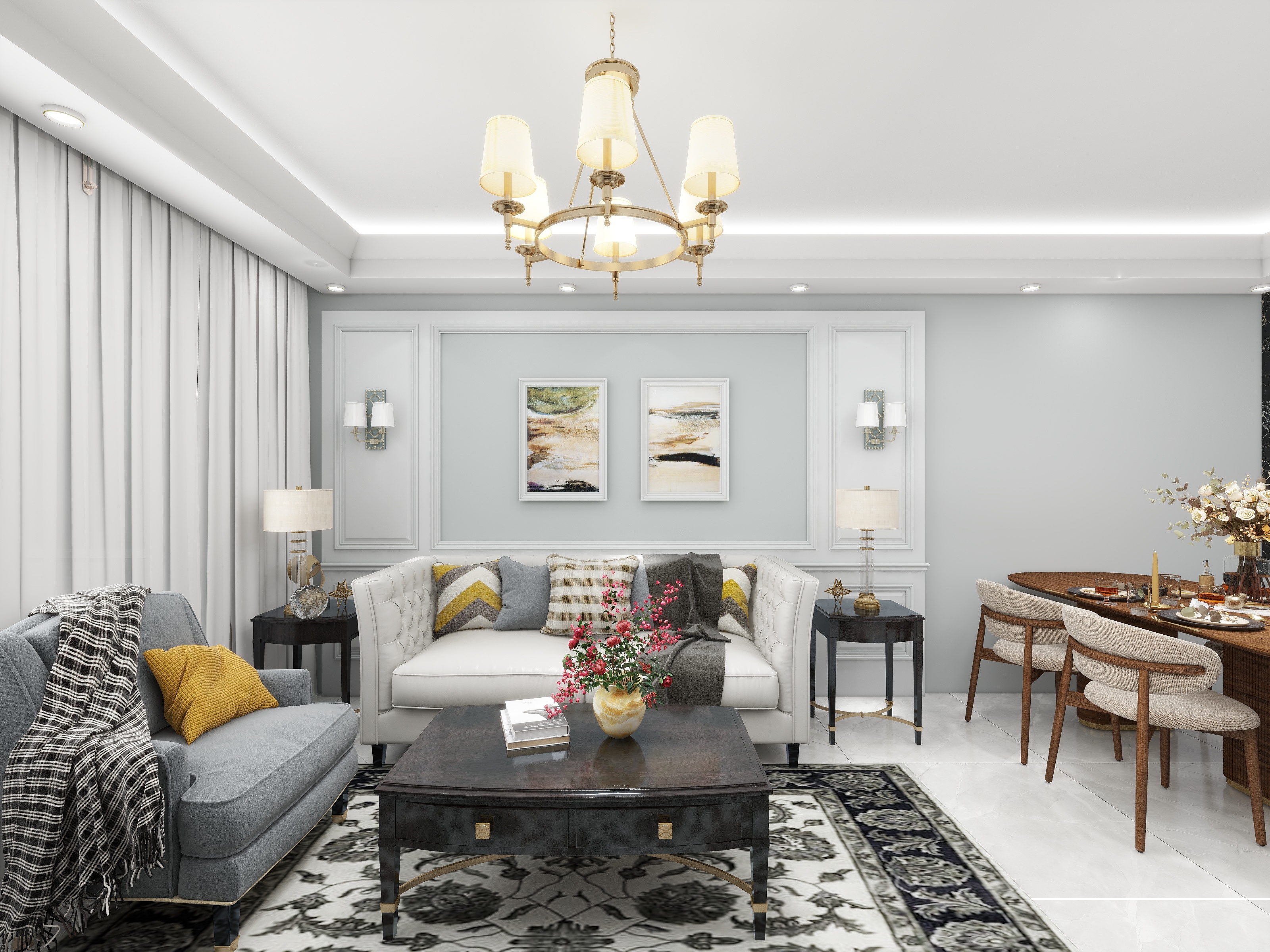 致娴小筑-秦都翡翠宸光现代简约75㎡2室-装修设计方案