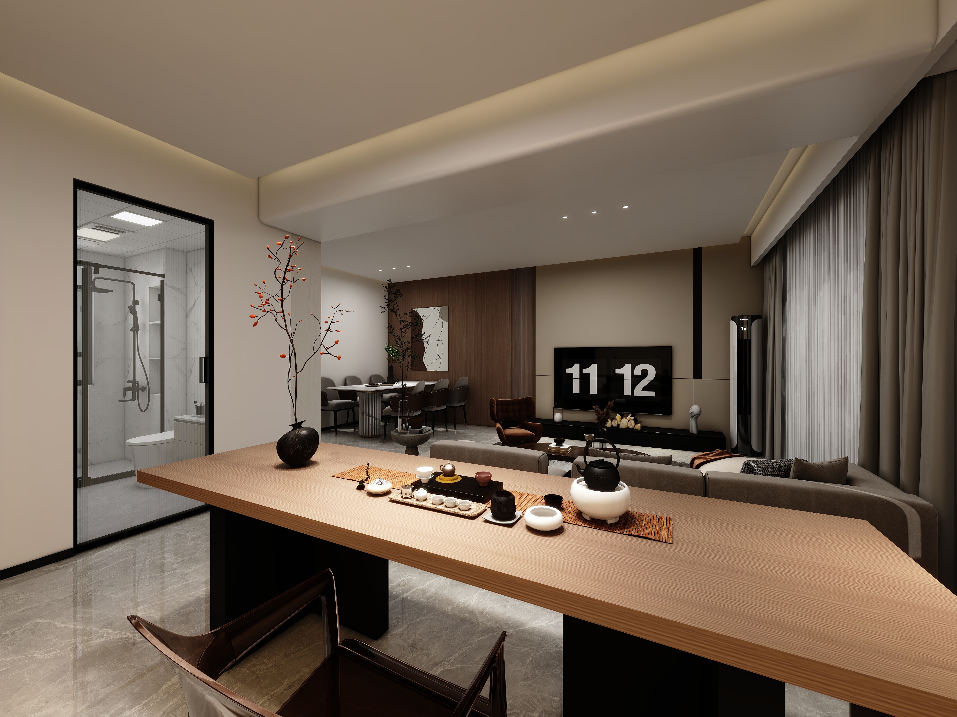 百艺空间装饰-116方四房改三房超大客厅-装修设计方案