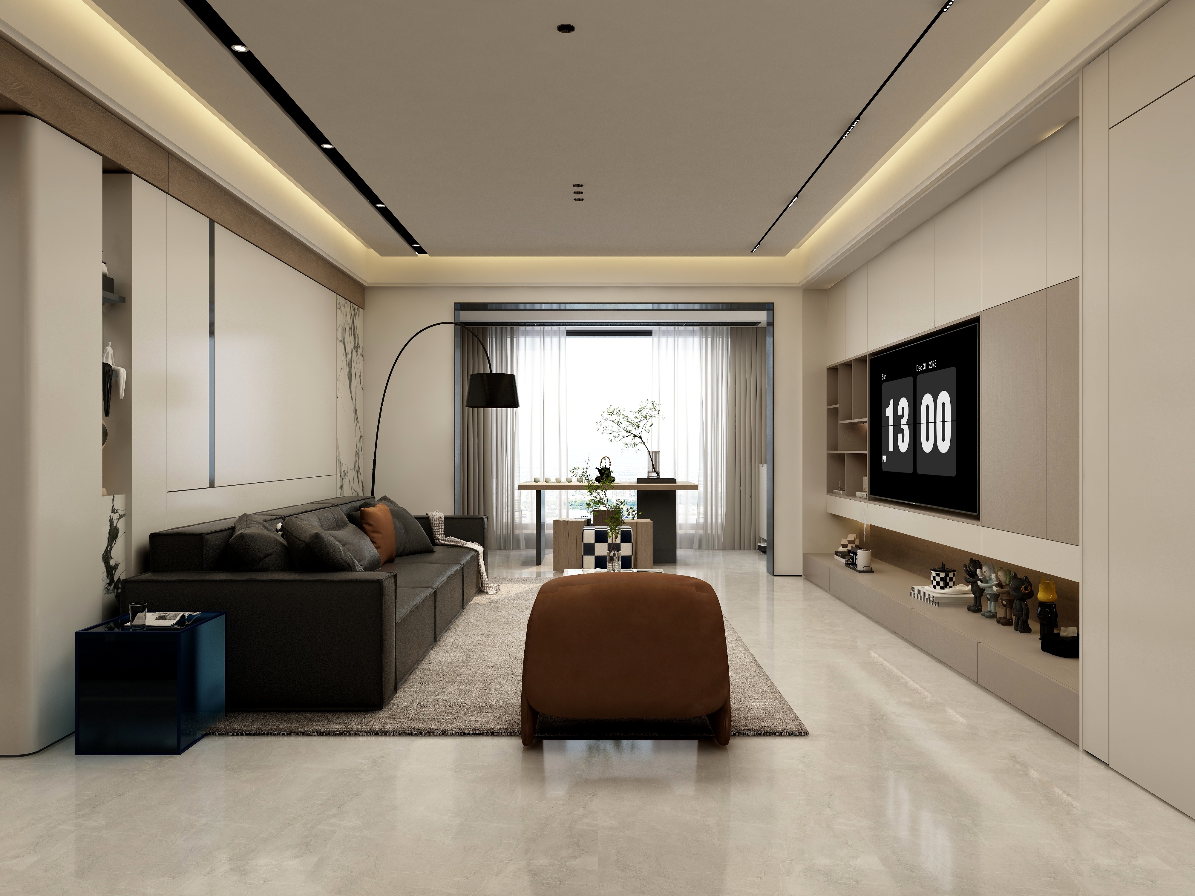 张煜强煜境设计-165平米意式轻奢三房装修效果图