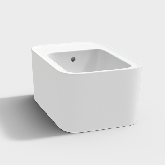 Modern wall-mounted bathtub