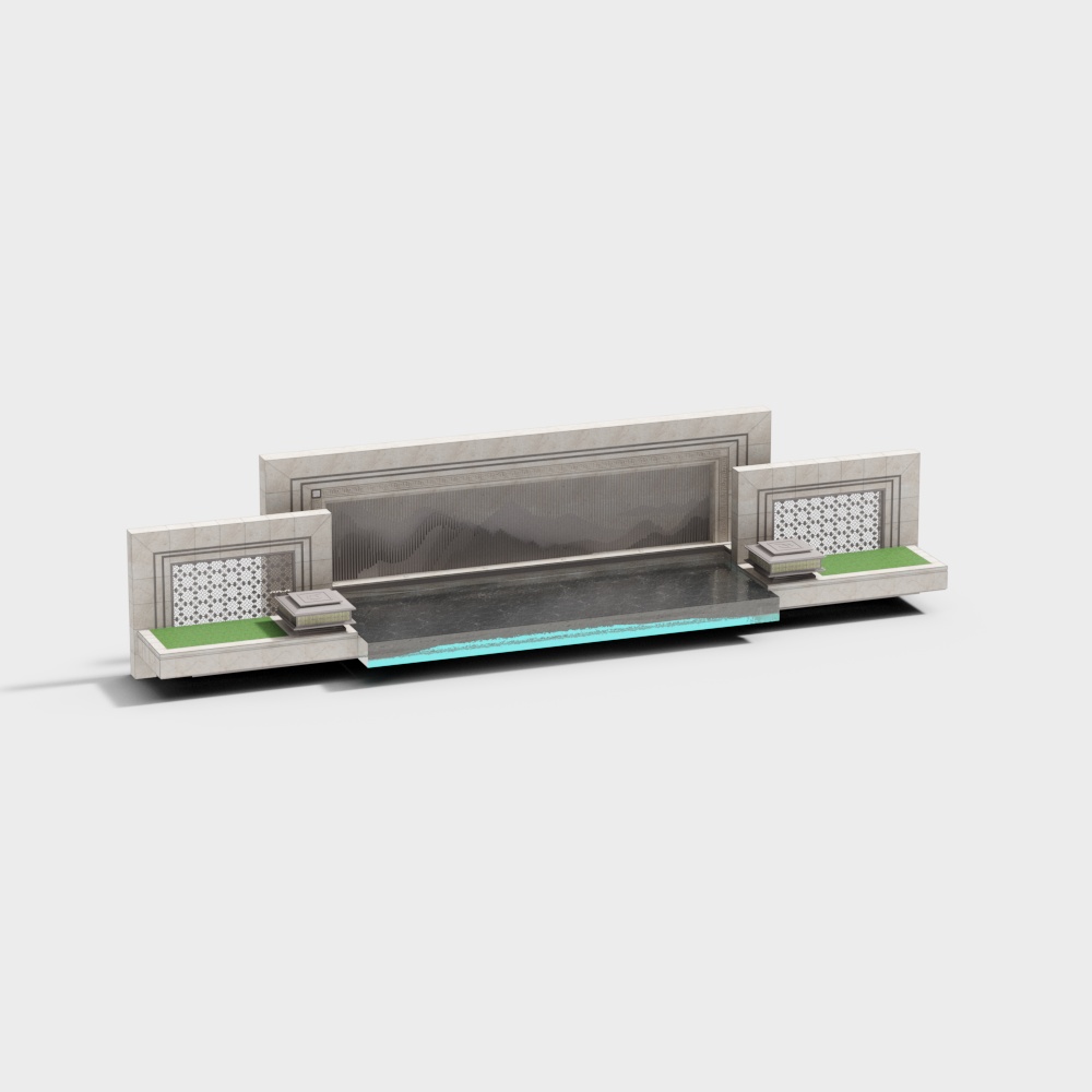 欧式校园景墙3D模型