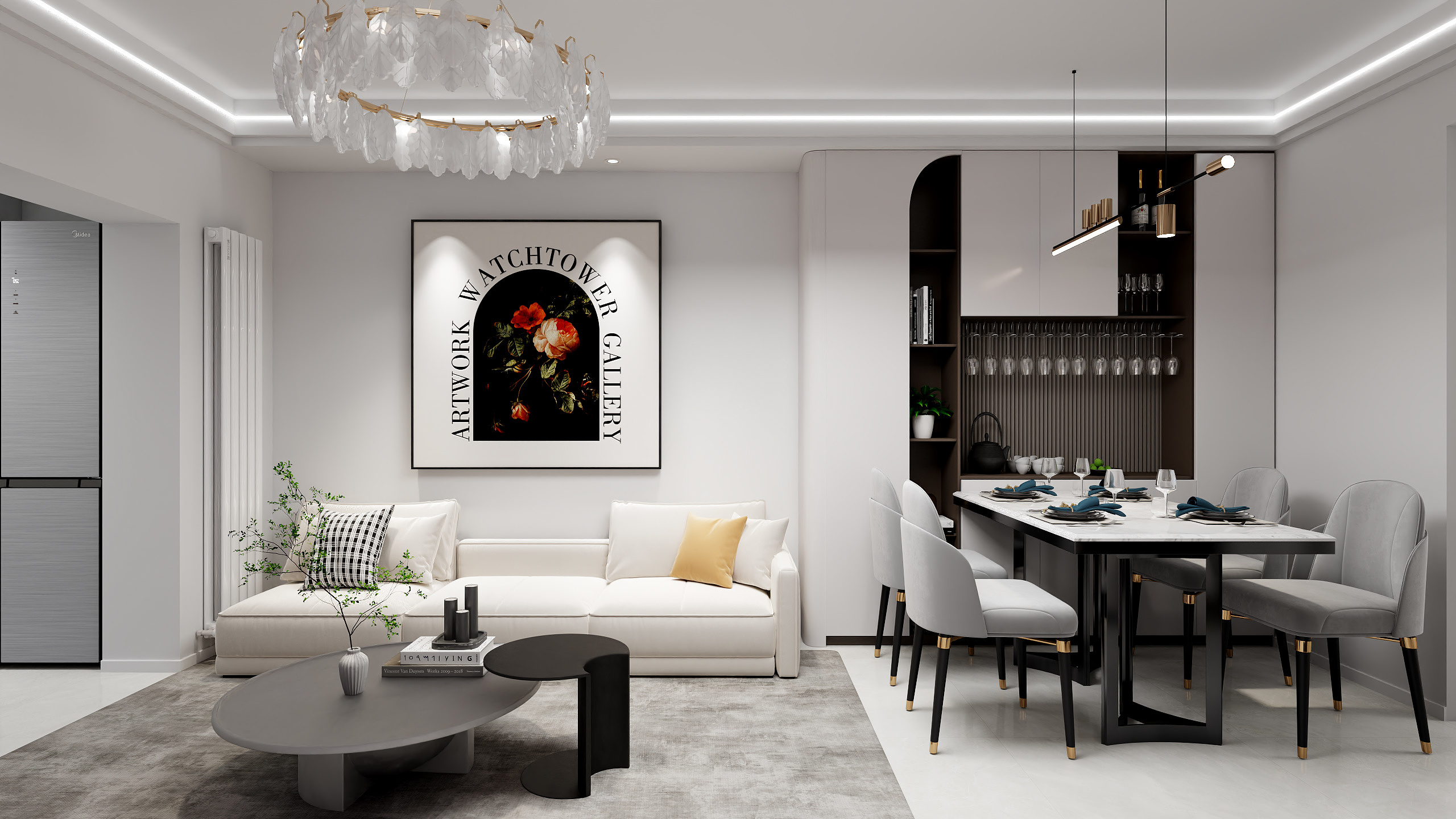 Ahoilc-芍药居小区现代简约69㎡2室-装修设计方案