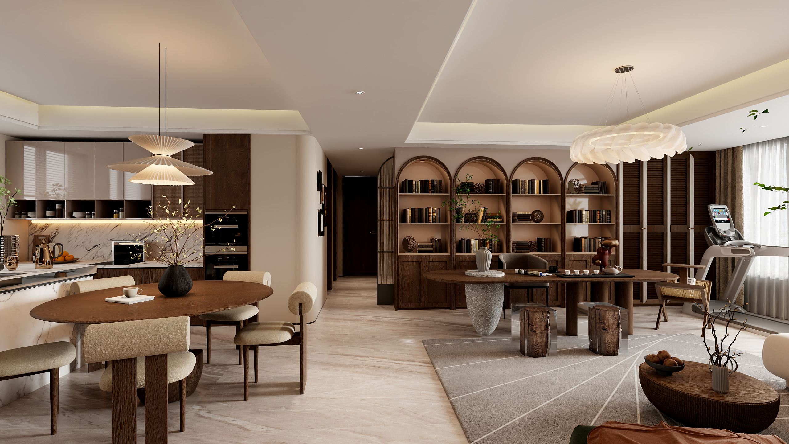 SUYUqwbt-南京江心印180户型客餐厅中古风格-装修设计方案