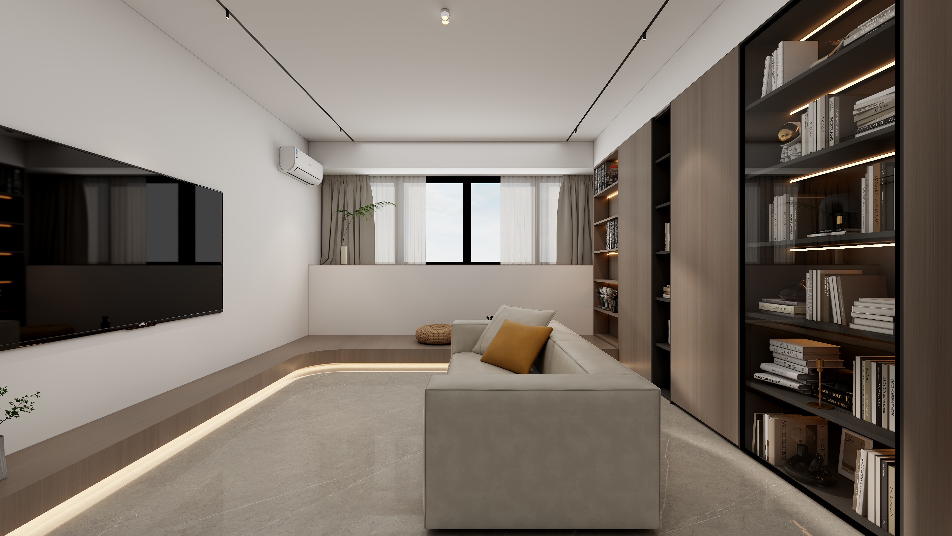 设计师丨胡月平-现代简约128㎡4室装修效果图