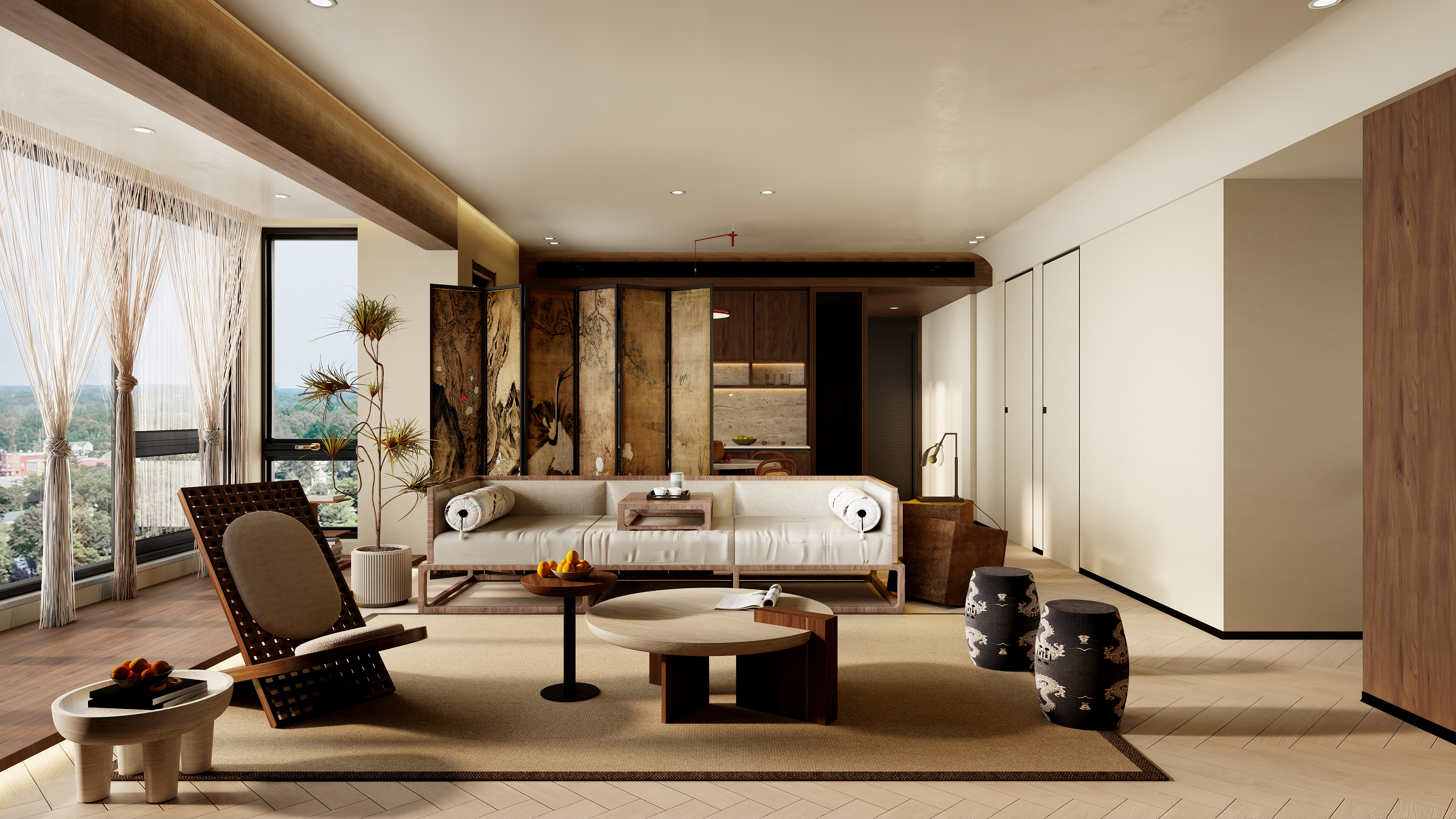 骑摩托的装修仔-万象城135㎡3室装修效果图