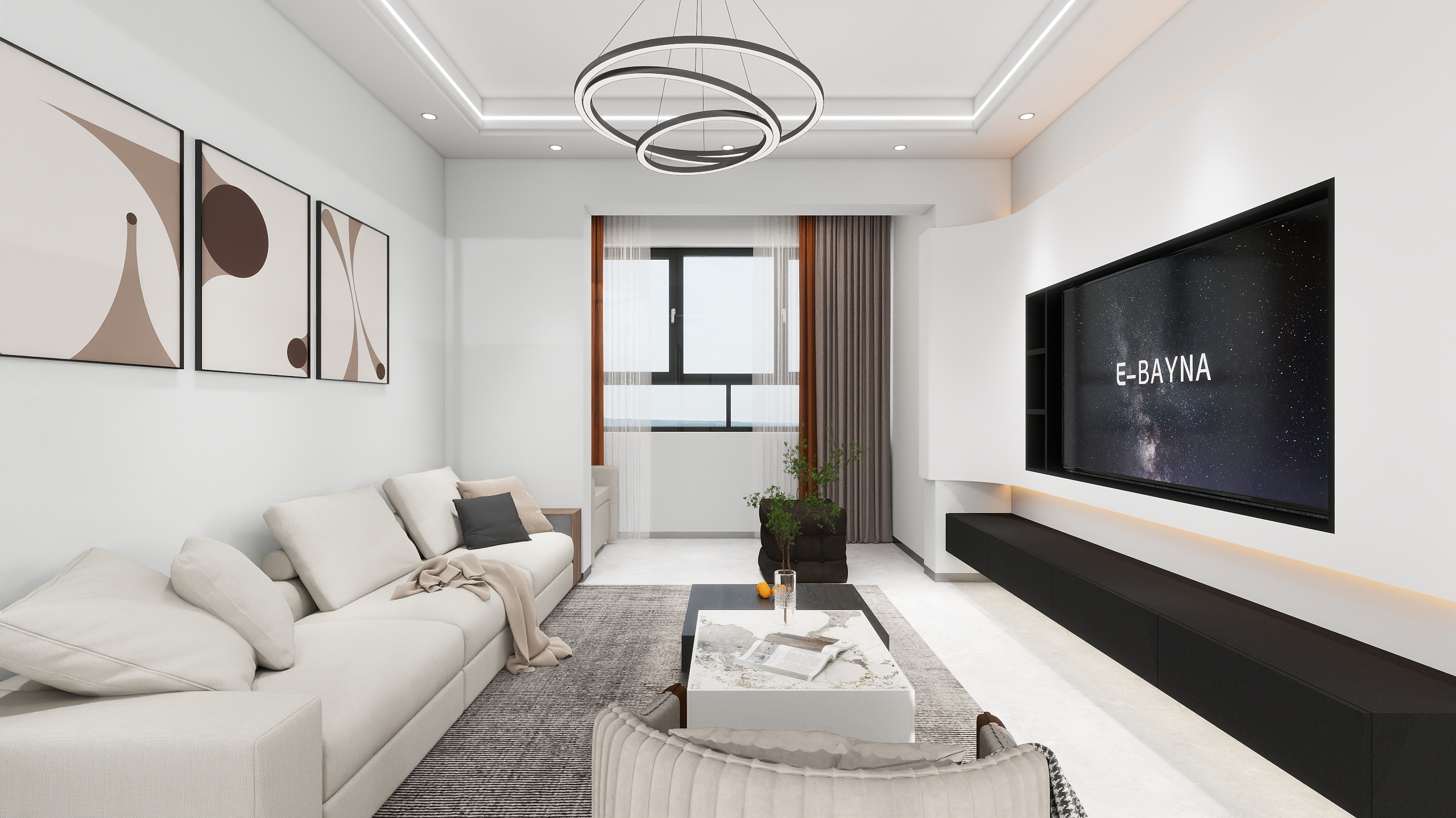 王哲-现代简约97㎡3室-装修设计方案