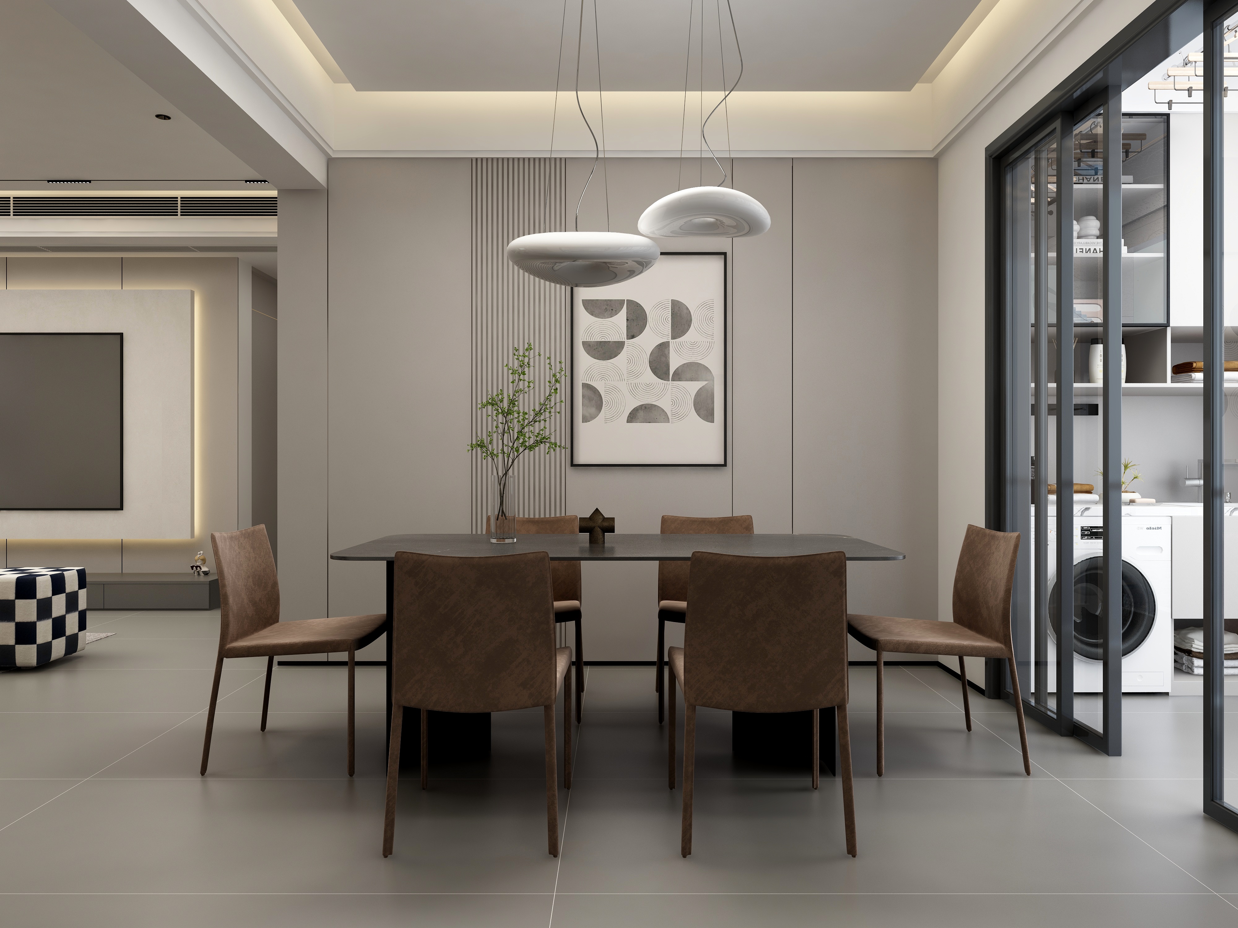 张煜强煜境设计-90平米现代简约两房装修效果图