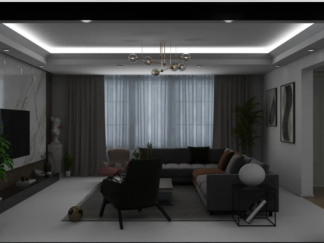 katpal33的装修设计方案:living room and dining for a 3 bedroom house 