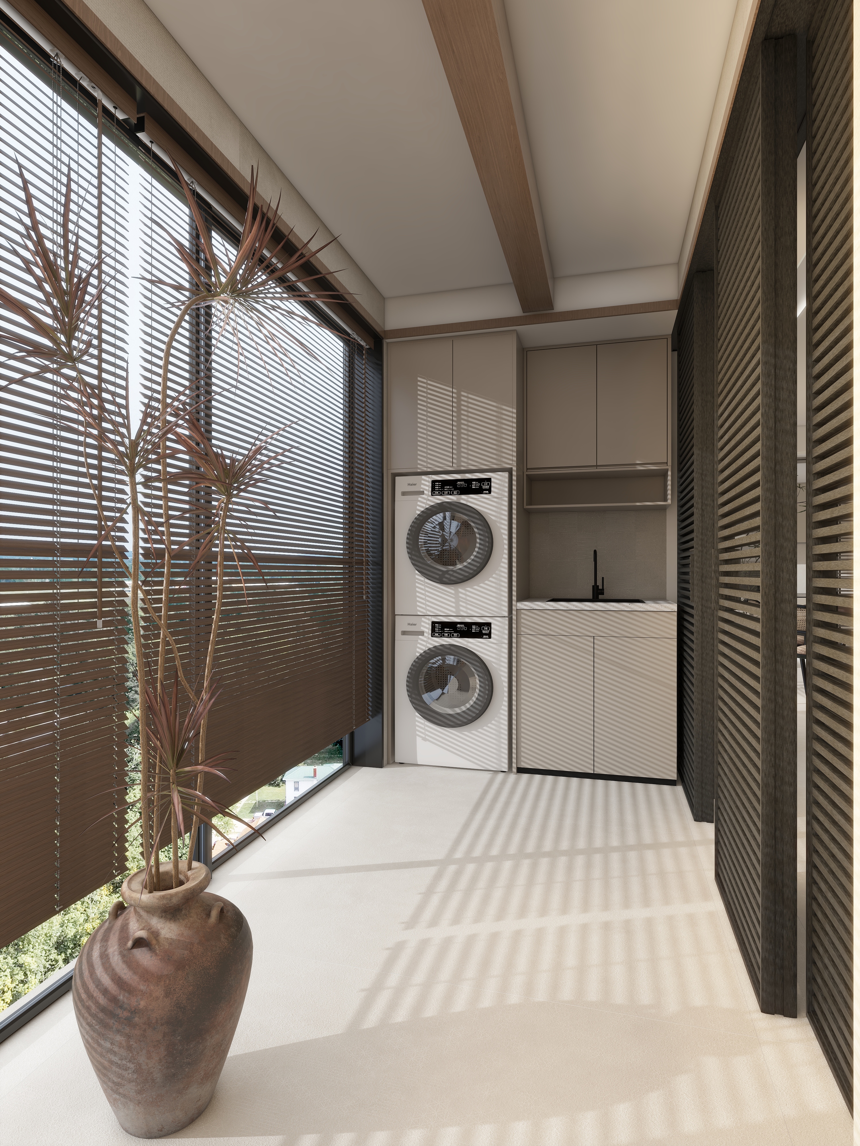 大金空调官方-100㎡新中式家居设计，品味东方的静谧与流动装修效果图