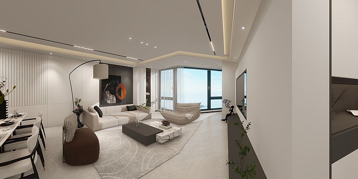 现代黑白灰大平层-装修设计方案