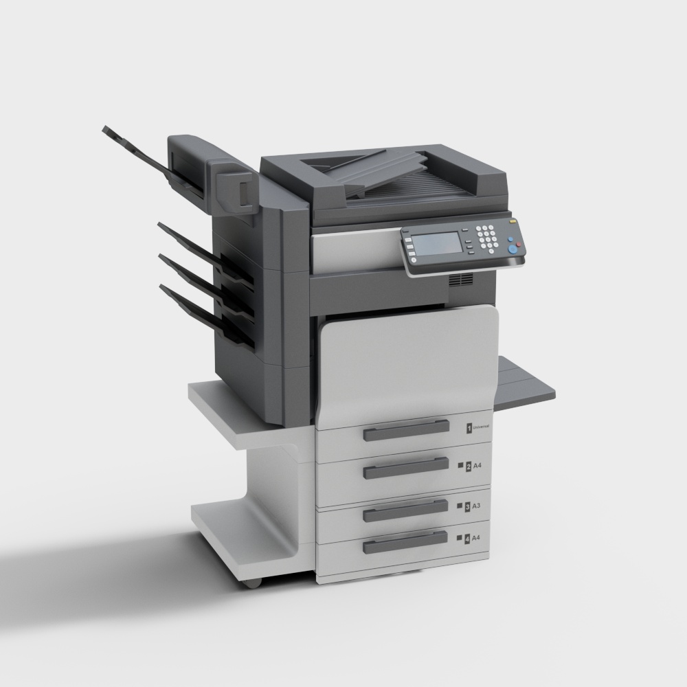 现代办公电器打印机3D模型