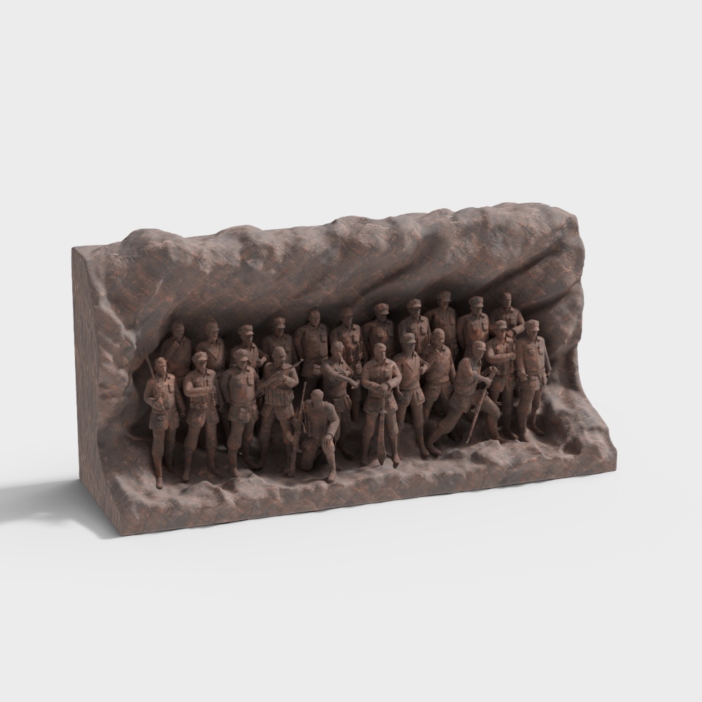 新中式景区雕塑3D模型