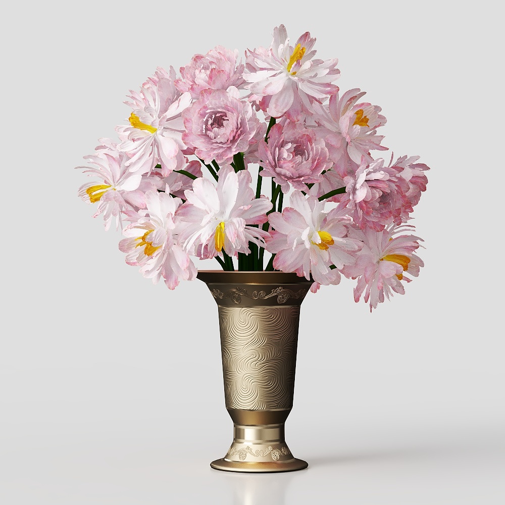 Modern  pink  flowers3D模型